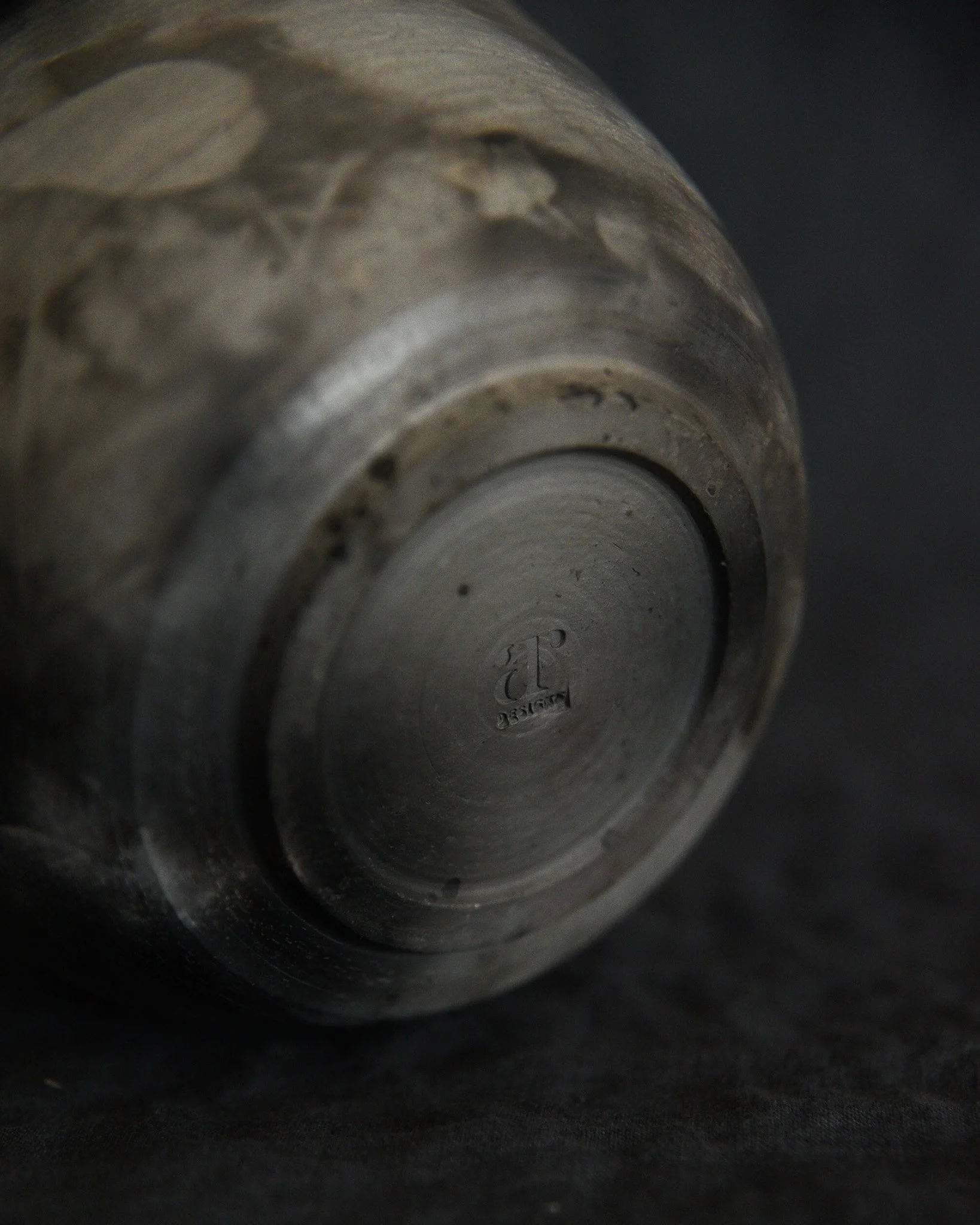 One-of-a-kind handmade ceramic vessel, contemporary wabi sabi with organic form and textured surface variation pit fired