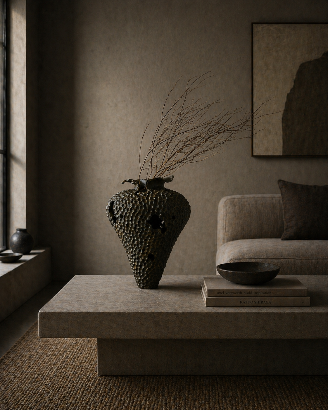 One-of-a-kind handmade ceramic vessel, contemporary wabi sabi with organic form and surface variation