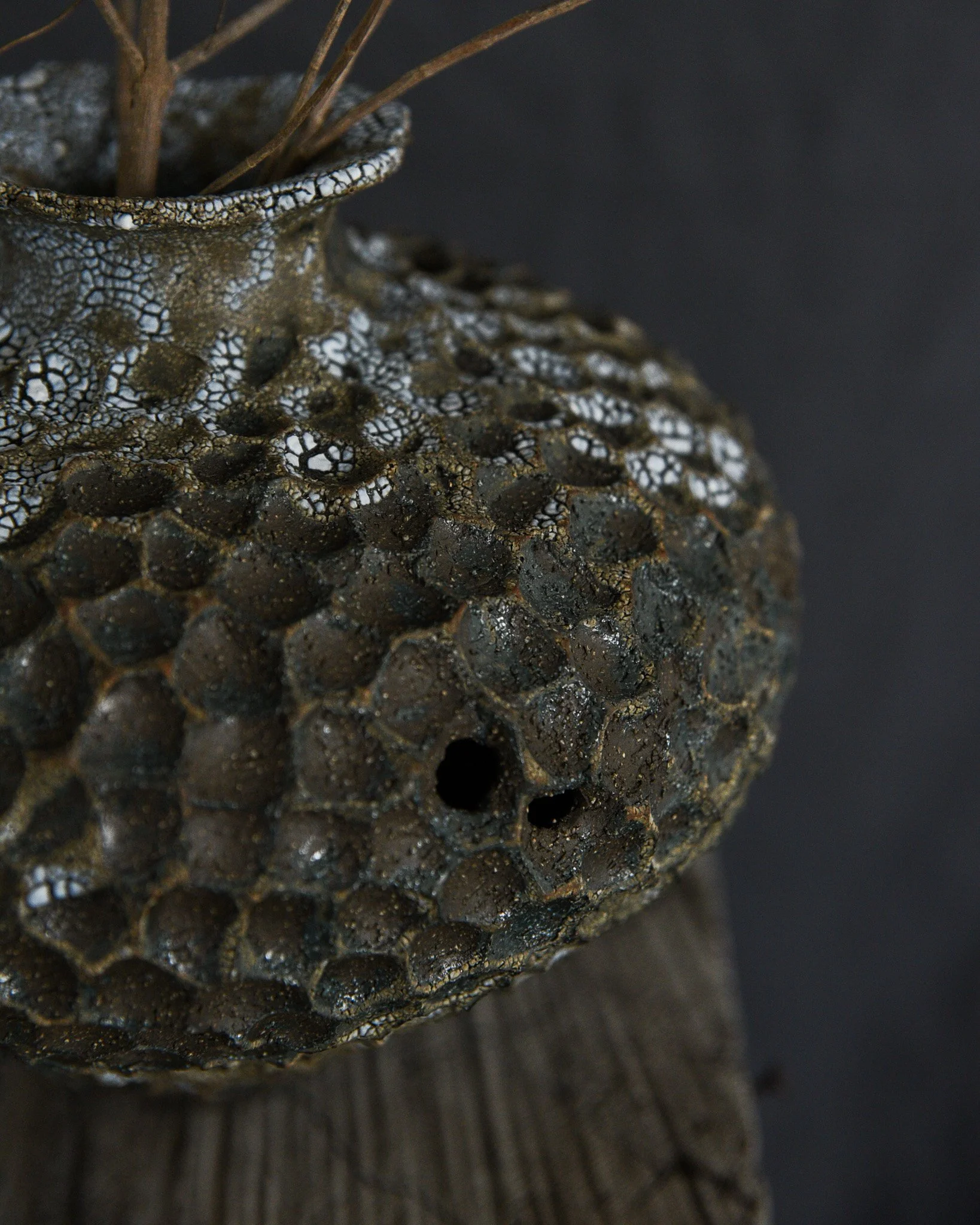 One-of-a-kind handmade ceramic vessel, contemporary wabi sabi pottery with organic form and surface variation
