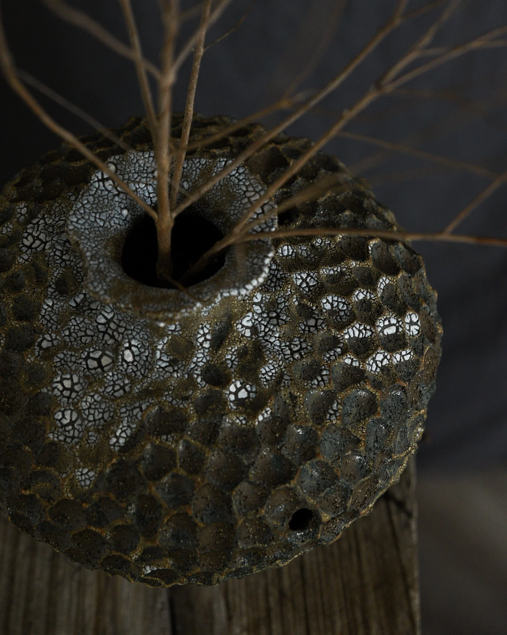 One-of-a-kind handmade ceramic vessel, contemporary wabi sabi pottery with organic form and surface variation