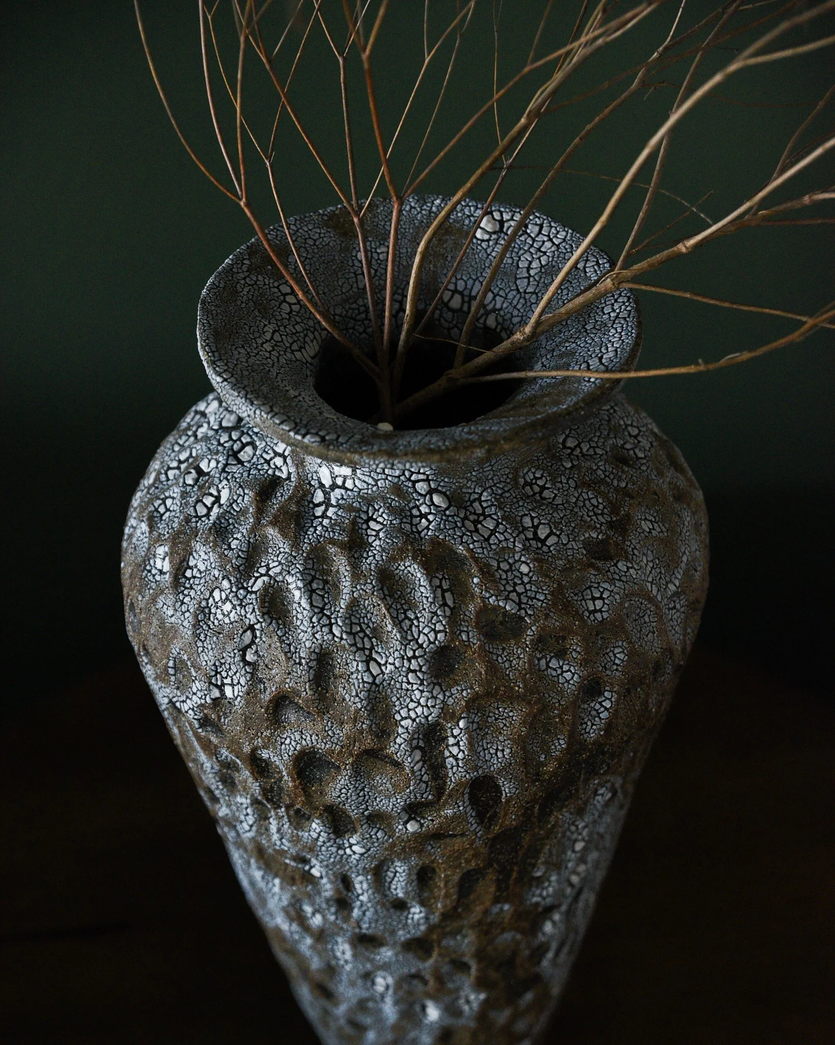 One-of-a-kind handmade ceramic vessel, contemporary wabi sabi with organic form and surface variation