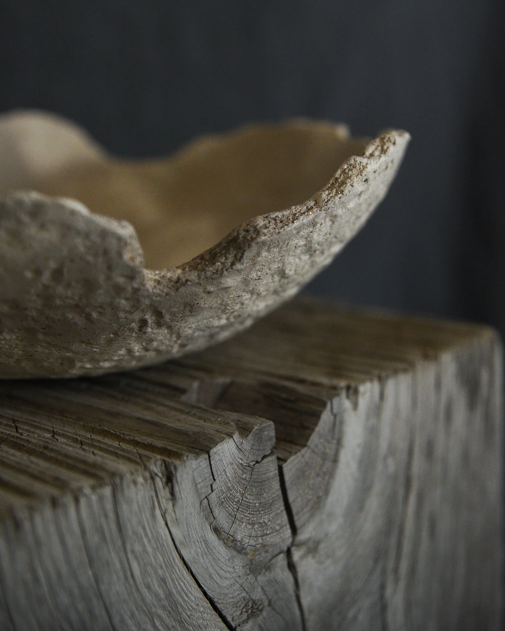 One-of-a-kind handmade ceramic vessel, contemporary wabi sabi with organic form and textured surface variation pit fired