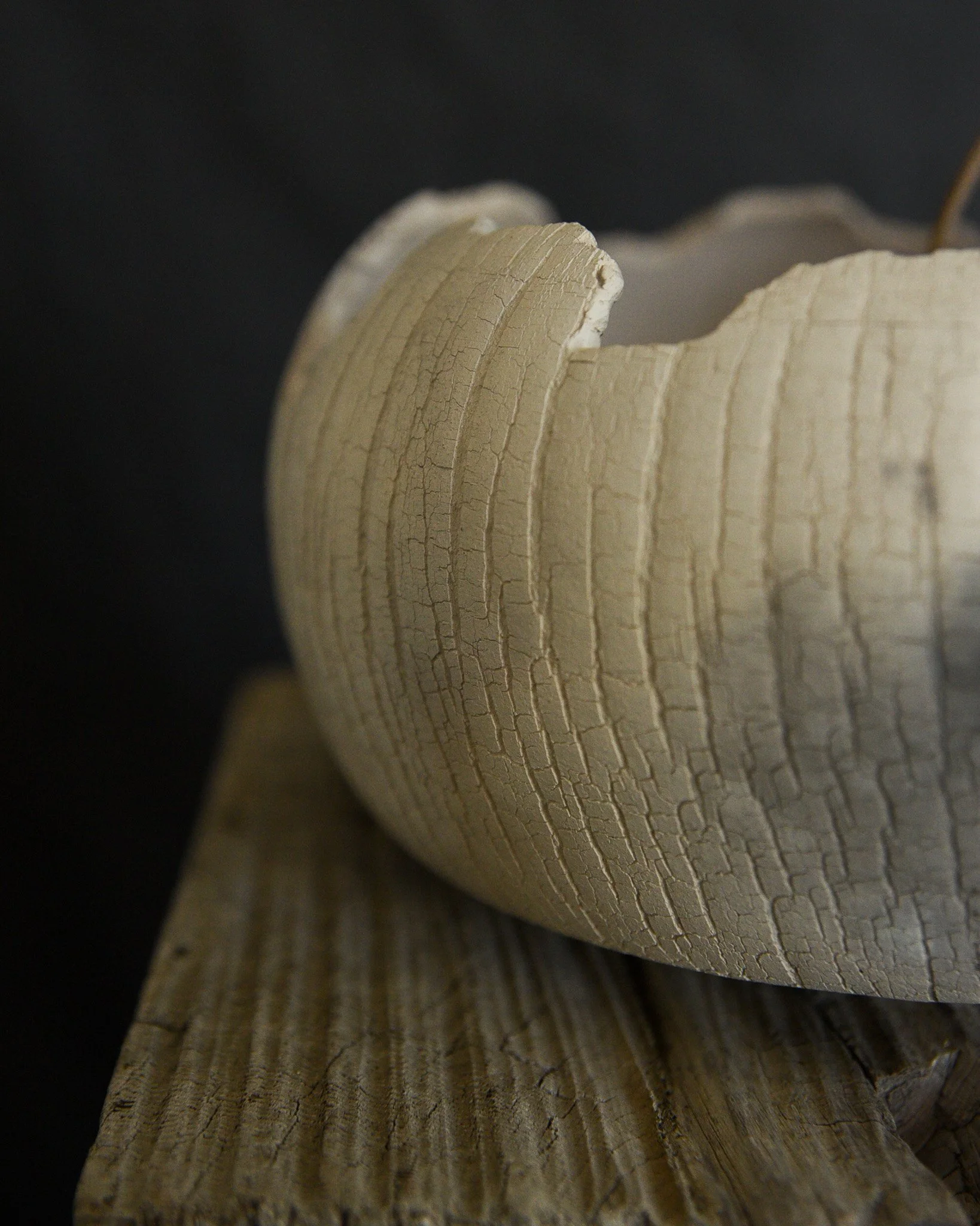 One-of-a-kind handmade ceramic vessel, contemporary wabi sabi with organic form and textured surface variation pit fired sodium silicate