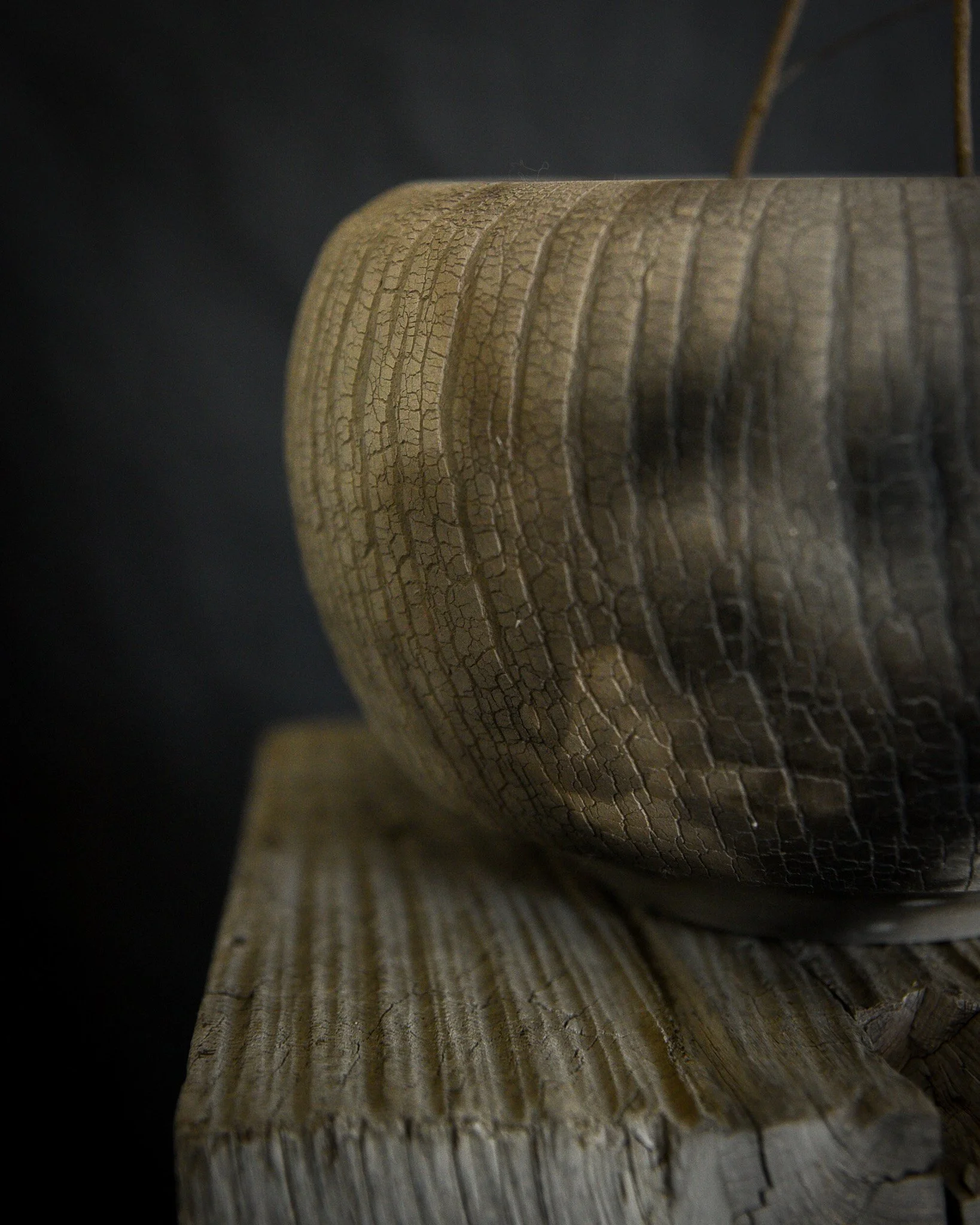 One-of-a-kind handmade ceramic vessel, contemporary wabi sabi with organic form and surface variation pit fired