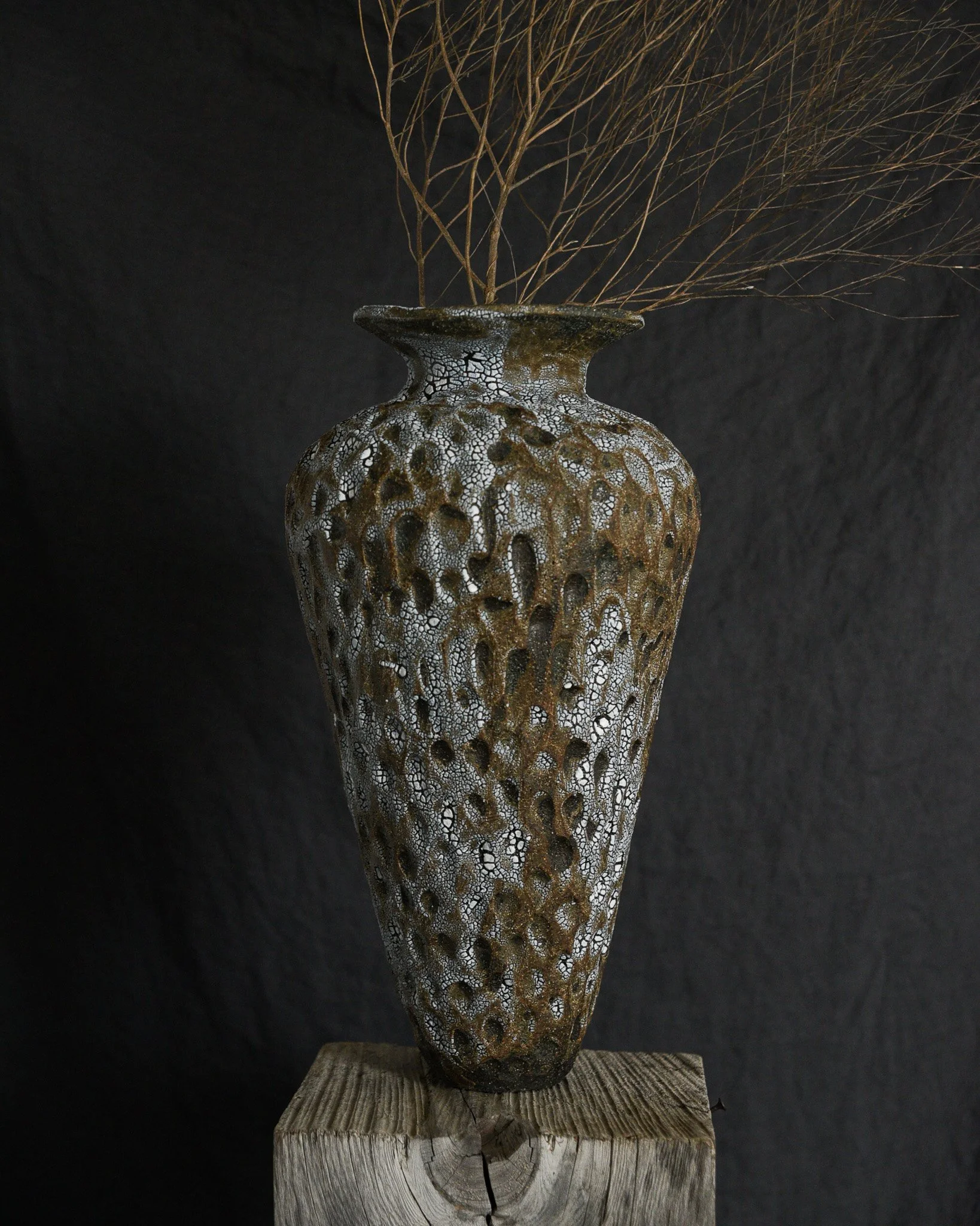 One-of-a-kind handmade ceramic vessel, contemporary wabi sabi with organic form and surface variation