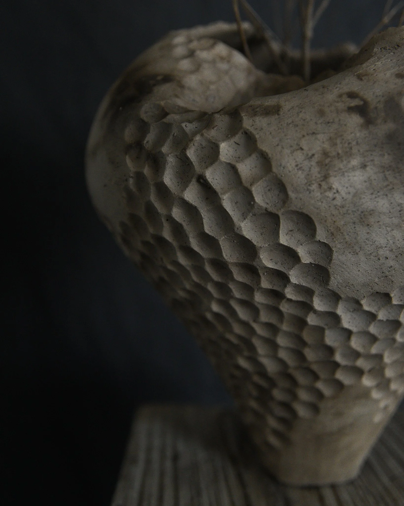 One-of-a-kind handmade ceramic vessel, contemporary wabi sabi with organic form and surface variation pit fired