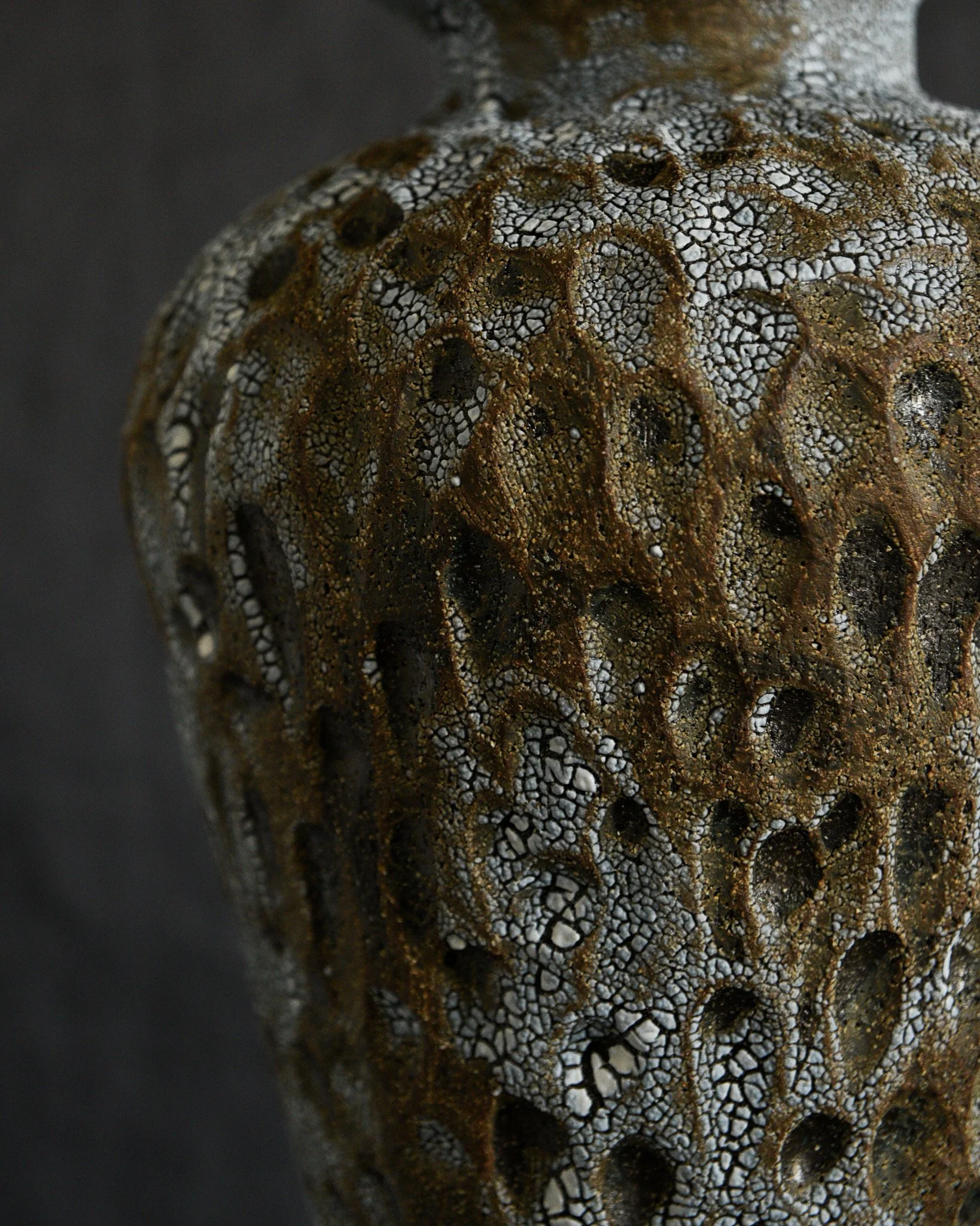 One-of-a-kind handmade ceramic vessel, contemporary wabi sabi with organic form and surface variation