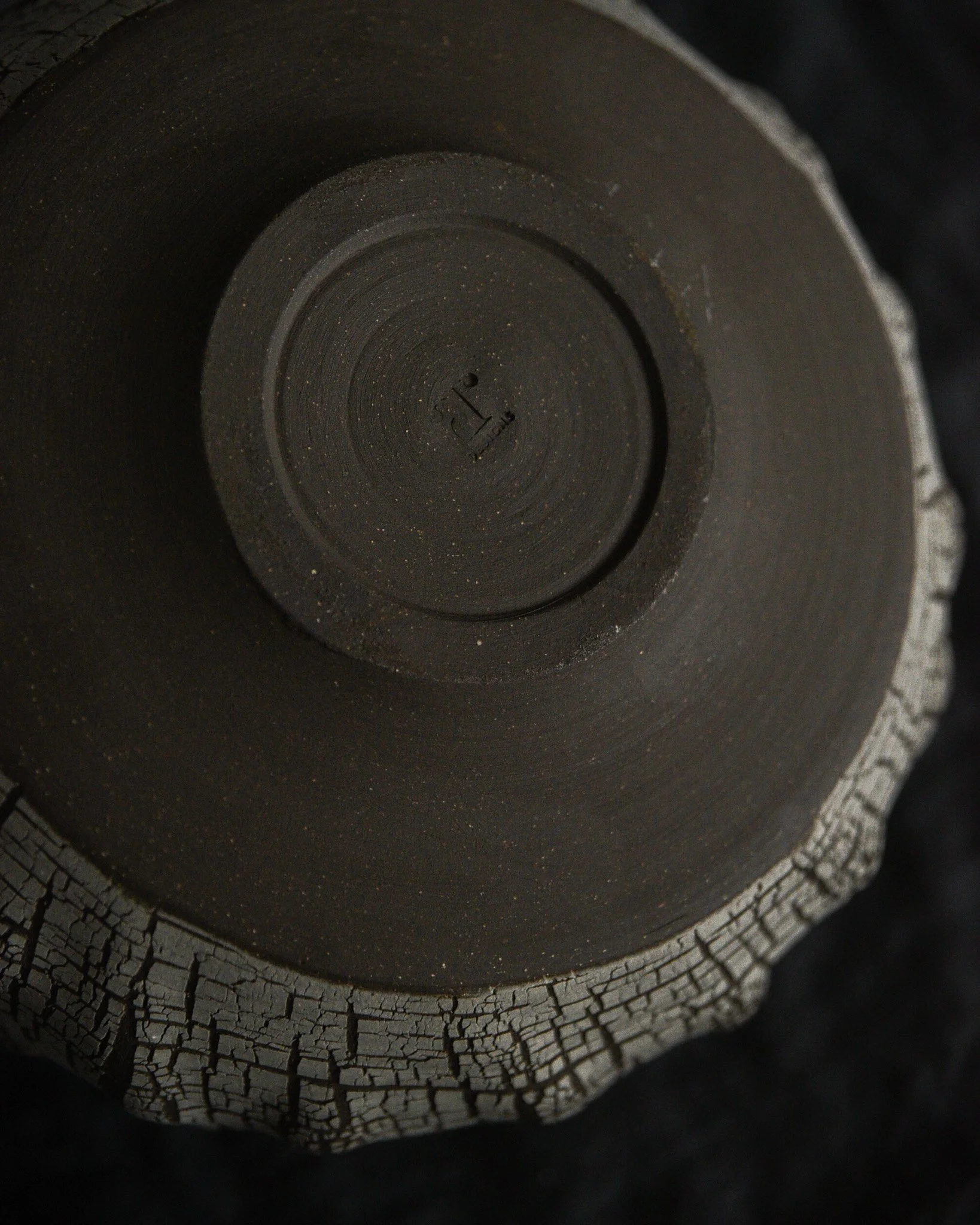 One-of-a-kind handmade ceramic vessel, contemporary wabi sabi with organic form and textured surface variation sodium silicate