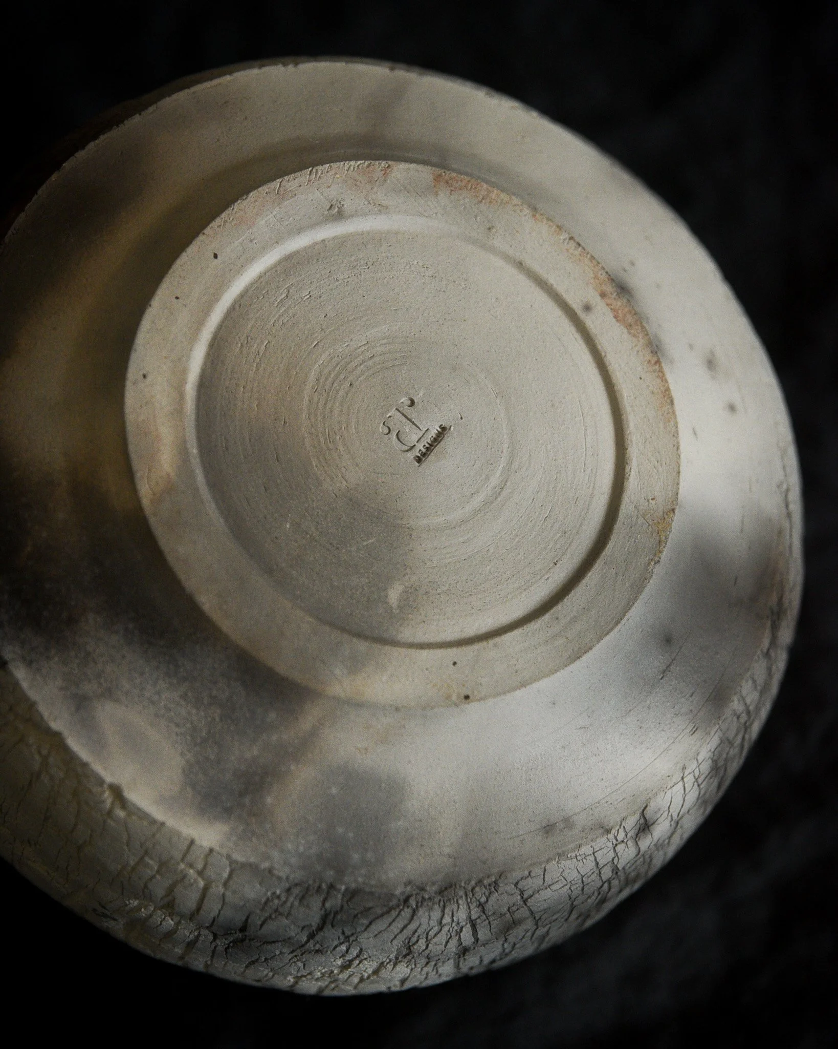 One-of-a-kind handmade ceramic vessel, contemporary wabi sabi with organic form and textured surface variation pit fired sodium silicate