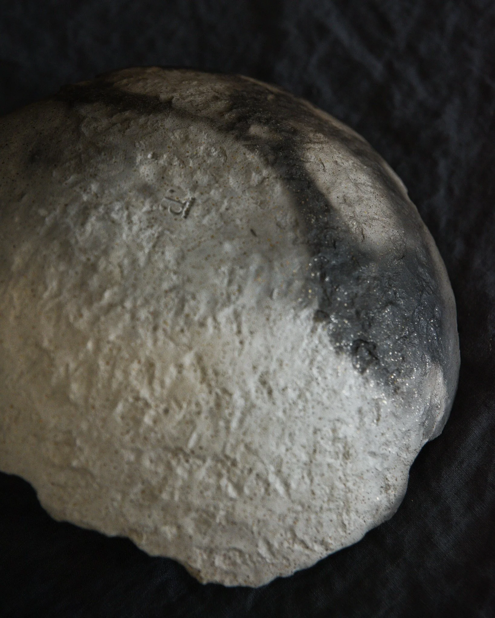 One-of-a-kind handmade ceramic vessel, contemporary wabi sabi with organic form and textured surface variation pit fired