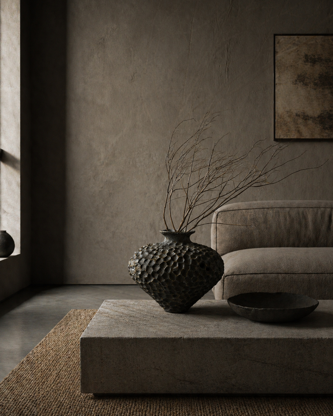 One-of-a-kind handmade ceramic vessel, contemporary wabi sabi with organic form and surface variation