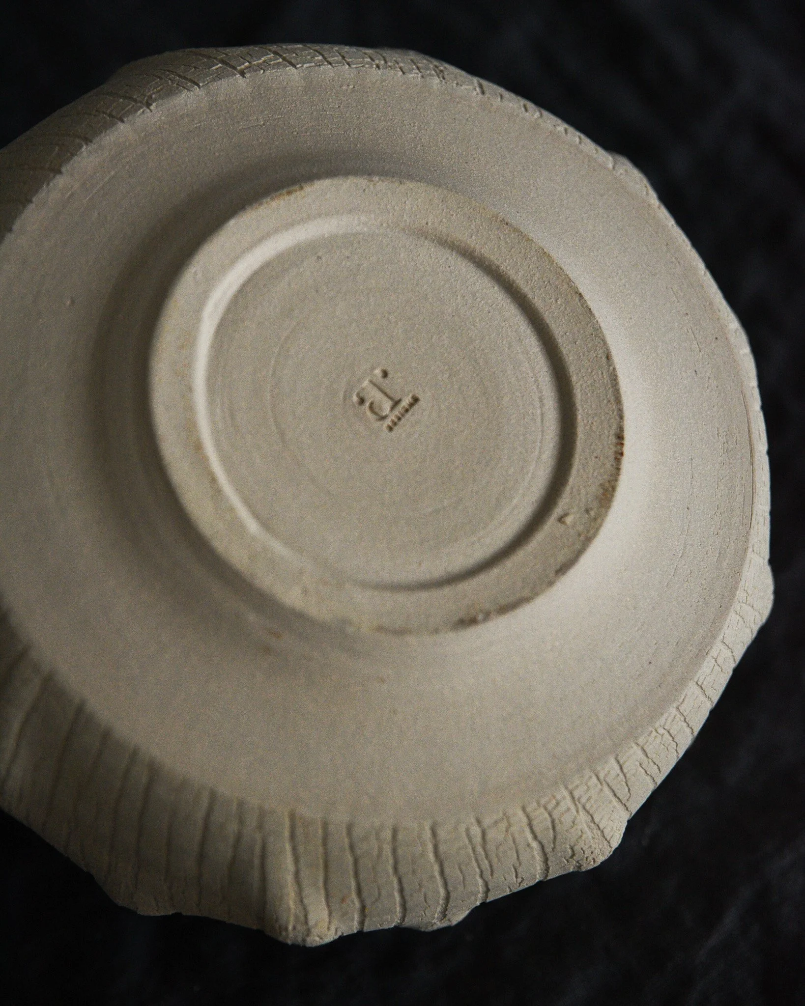 One-of-a-kind handmade ceramic vessel, contemporary wabi sabi with organic form and textured surface variation sodium silicate