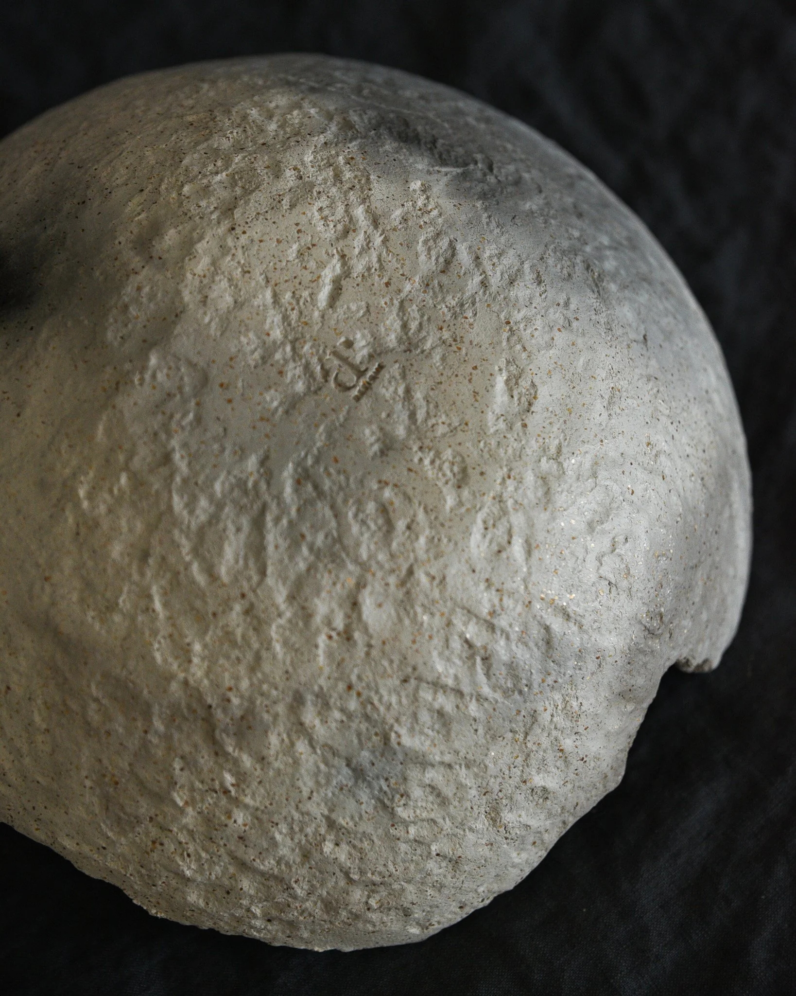 One-of-a-kind handmade ceramic vessel, contemporary wabi sabi with organic form and textured surface variation pit fired