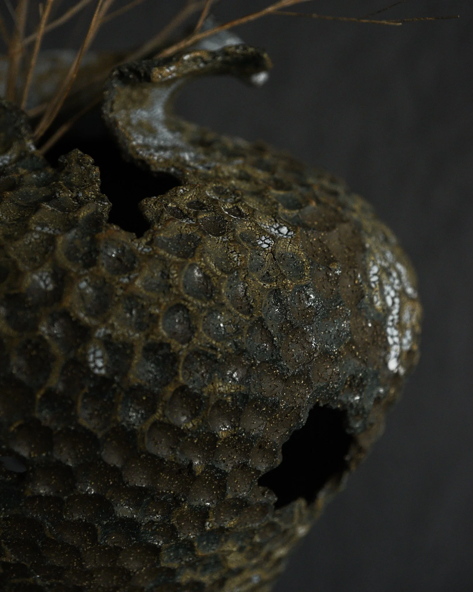 One-of-a-kind handmade ceramic vessel, contemporary wabi sabi with organic form and surface variation