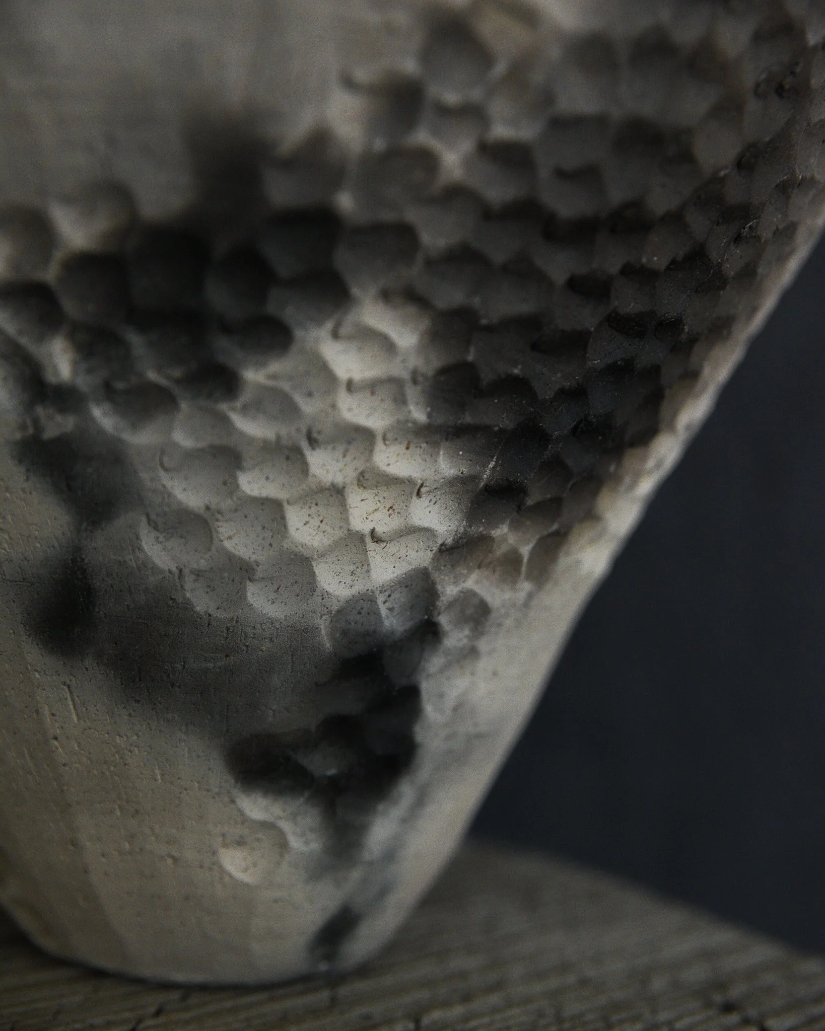 One-of-a-kind handmade ceramic vessel, contemporary wabi sabi with organic form and surface variation pit fired