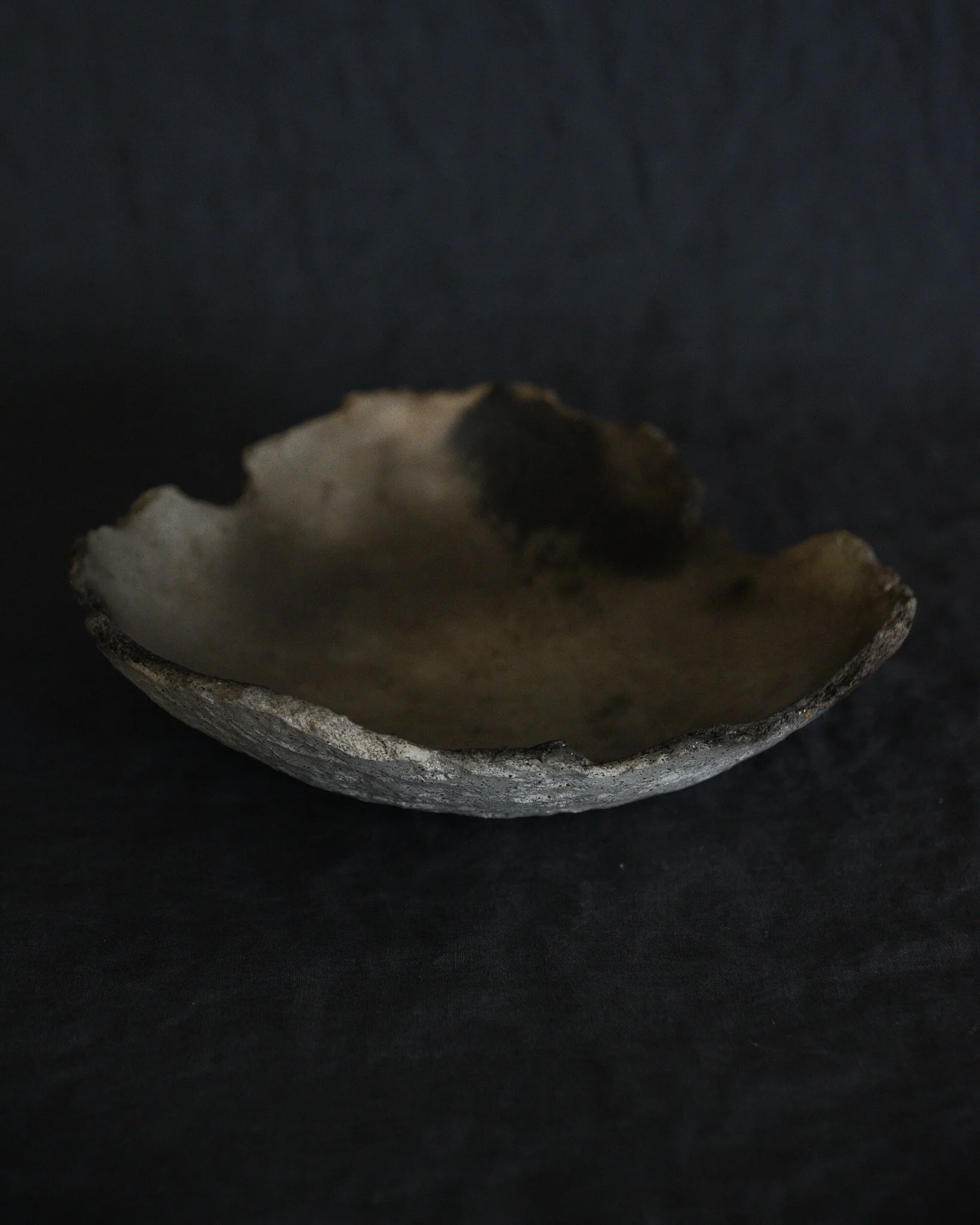 One-of-a-kind handmade ceramic vessel, contemporary wabi sabi with organic form and textured surface variation pit fired