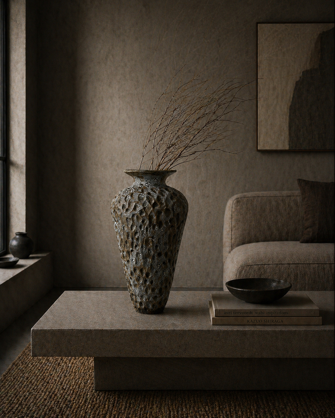 One-of-a-kind handmade ceramic vessel, contemporary wabi sabi with organic form and surface variation