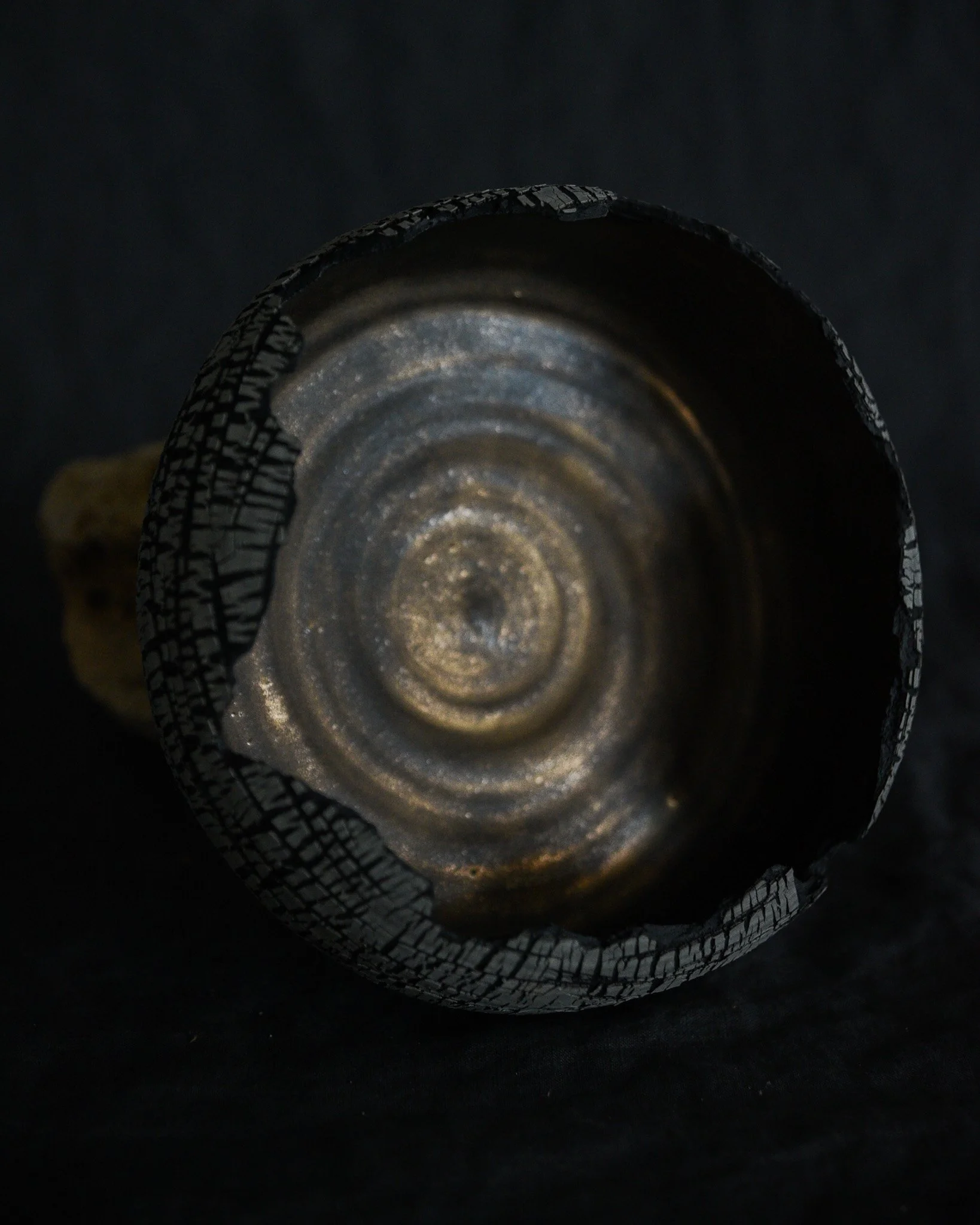 One-of-a-kind handmade ceramic vessel, contemporary wabi sabi with organic form and textured surface variation sodium silicate