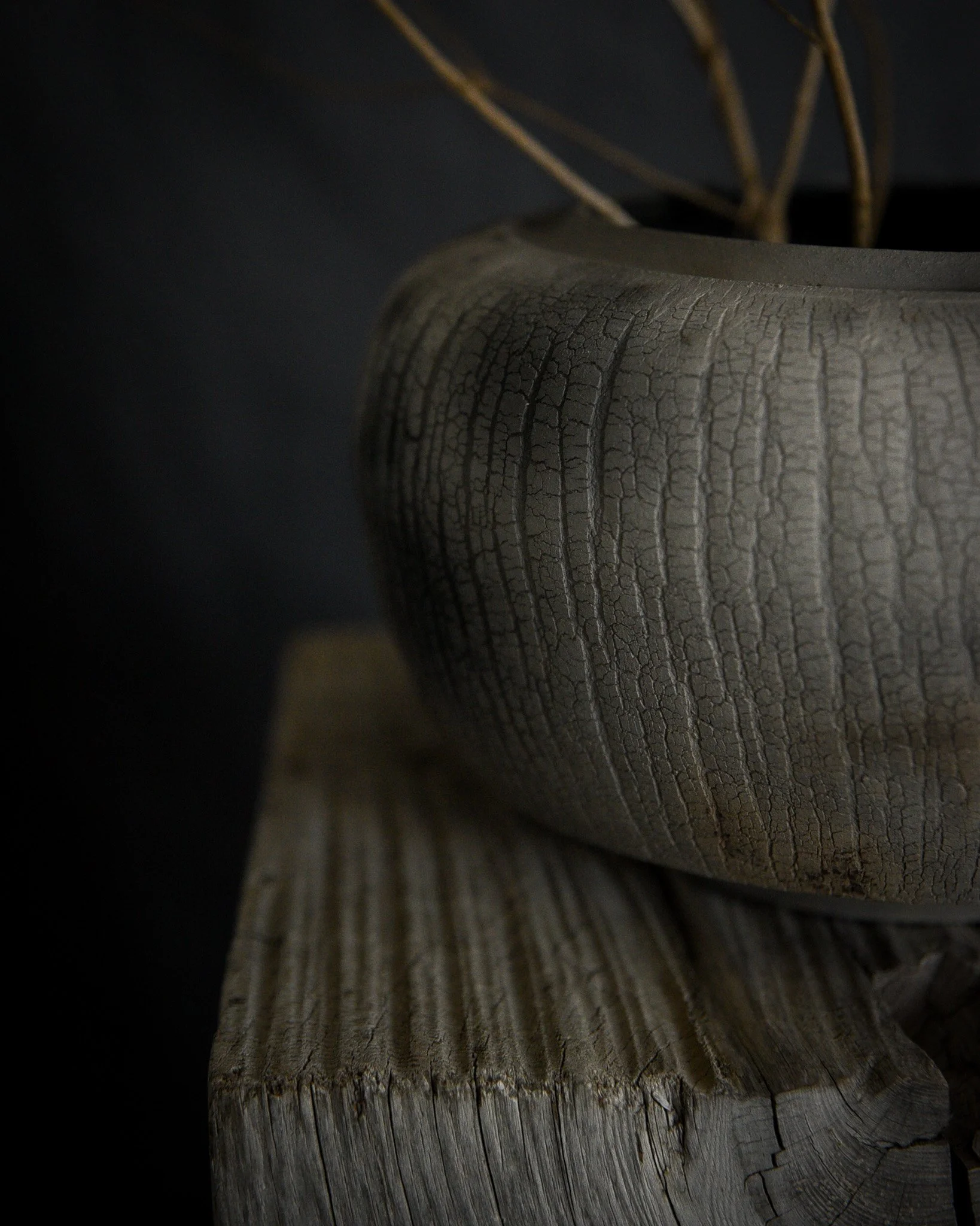One-of-a-kind handmade ceramic vessel, contemporary wabi sabi with organic form and surface variation pit fired