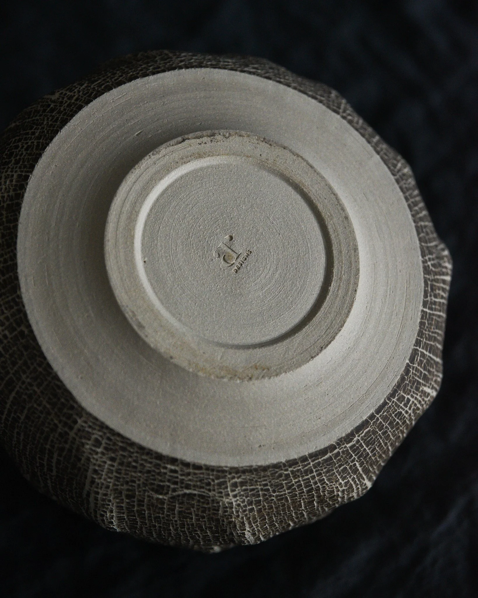 One-of-a-kind handmade ceramic vessel, contemporary wabi sabi with organic form and textured surface variation sodium silicate