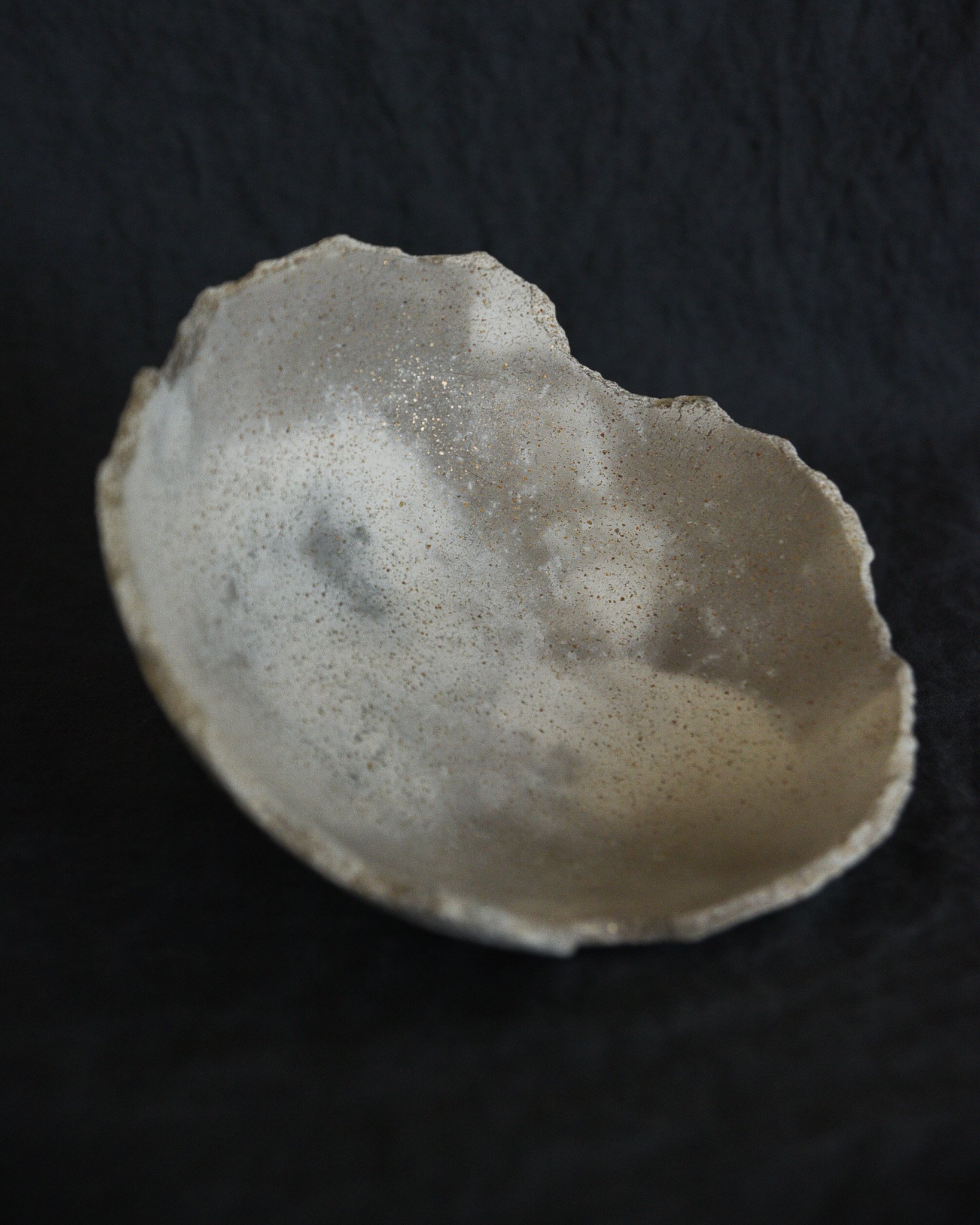 One-of-a-kind handmade ceramic vessel, contemporary wabi sabi with organic form and textured surface variation pit fired