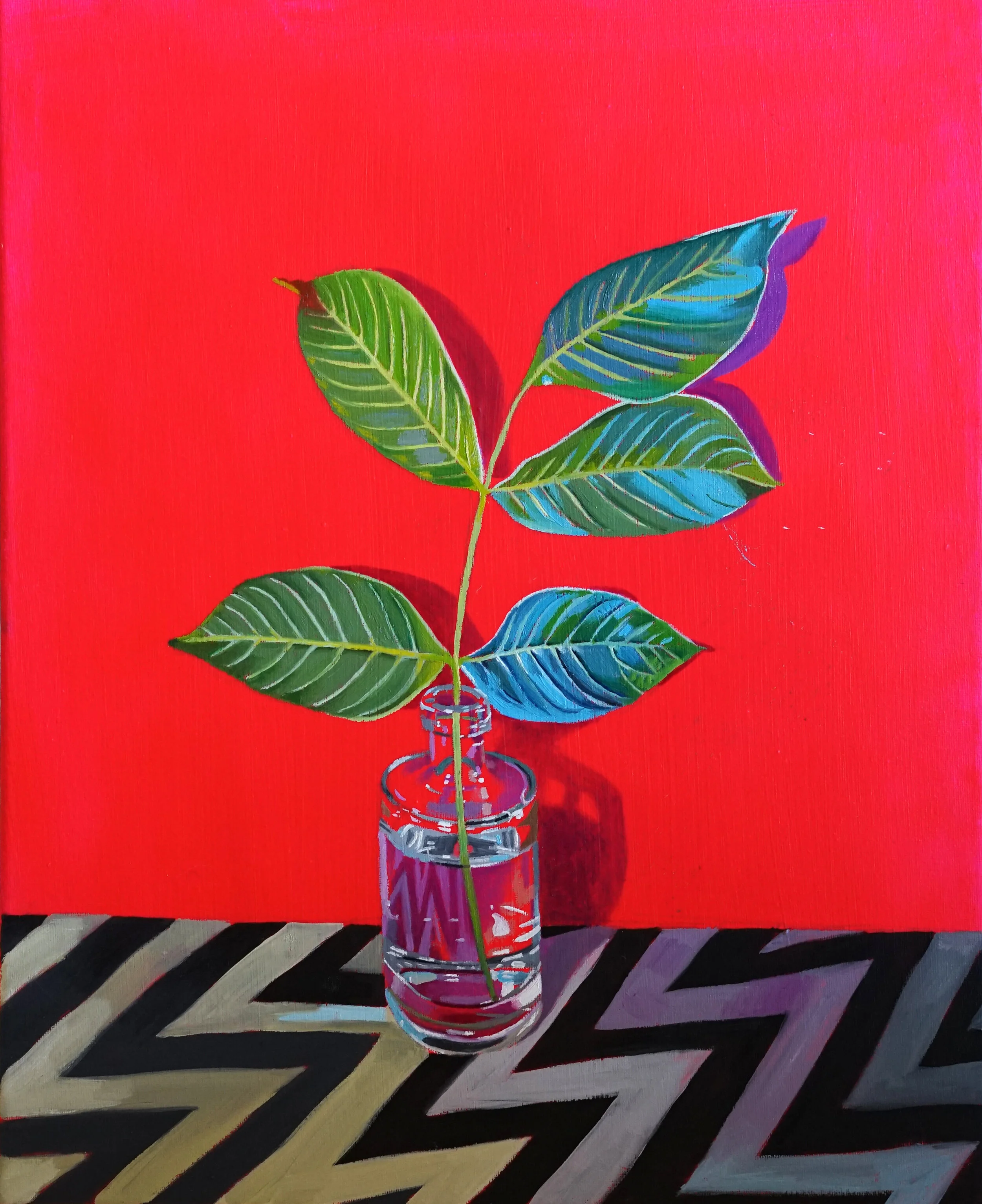   Walnut Leaves, 2019   Oil on canvas  40 x 50cm 
