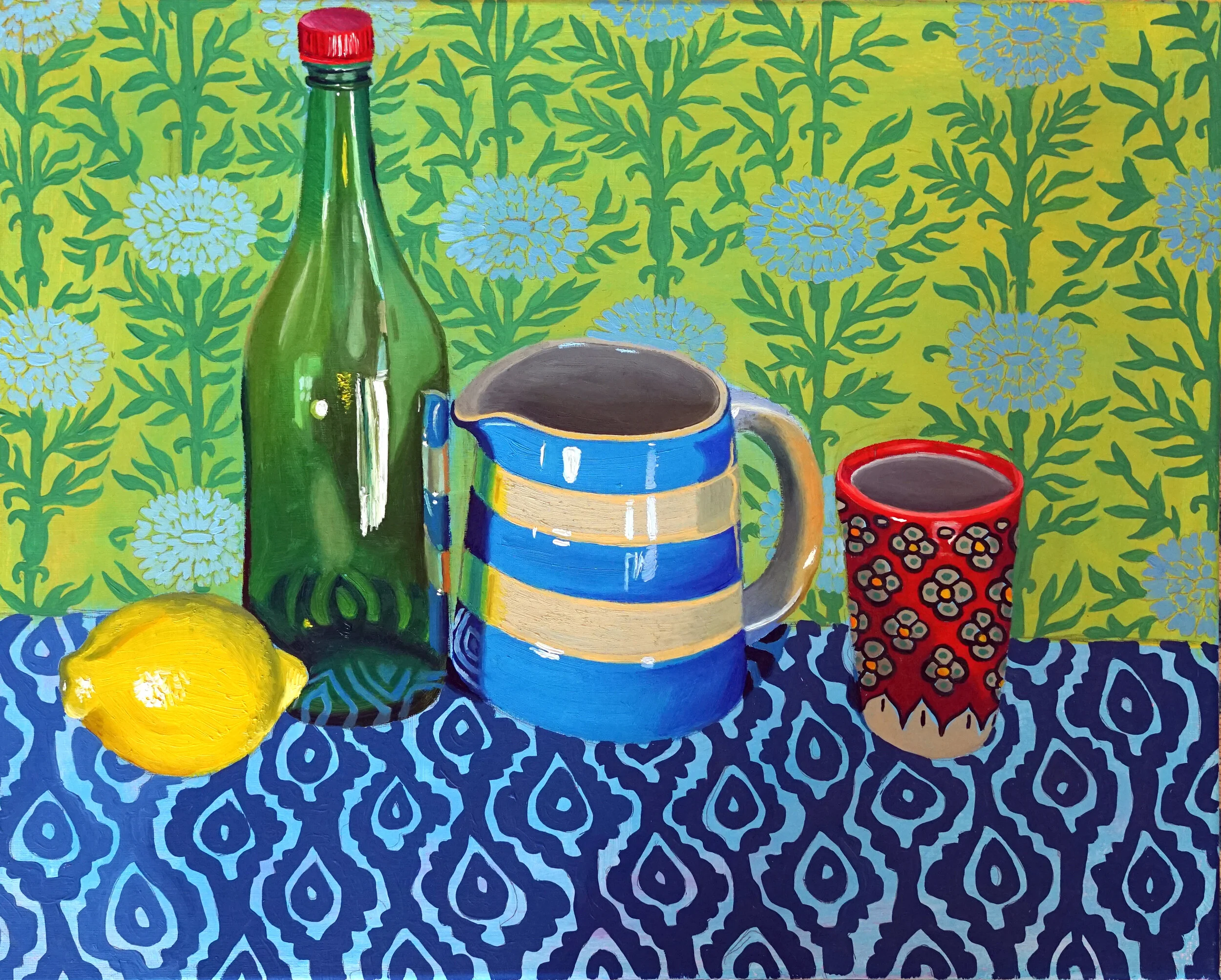   Blues and Greens, 2019   Oil on canvas  40 x 50cm 