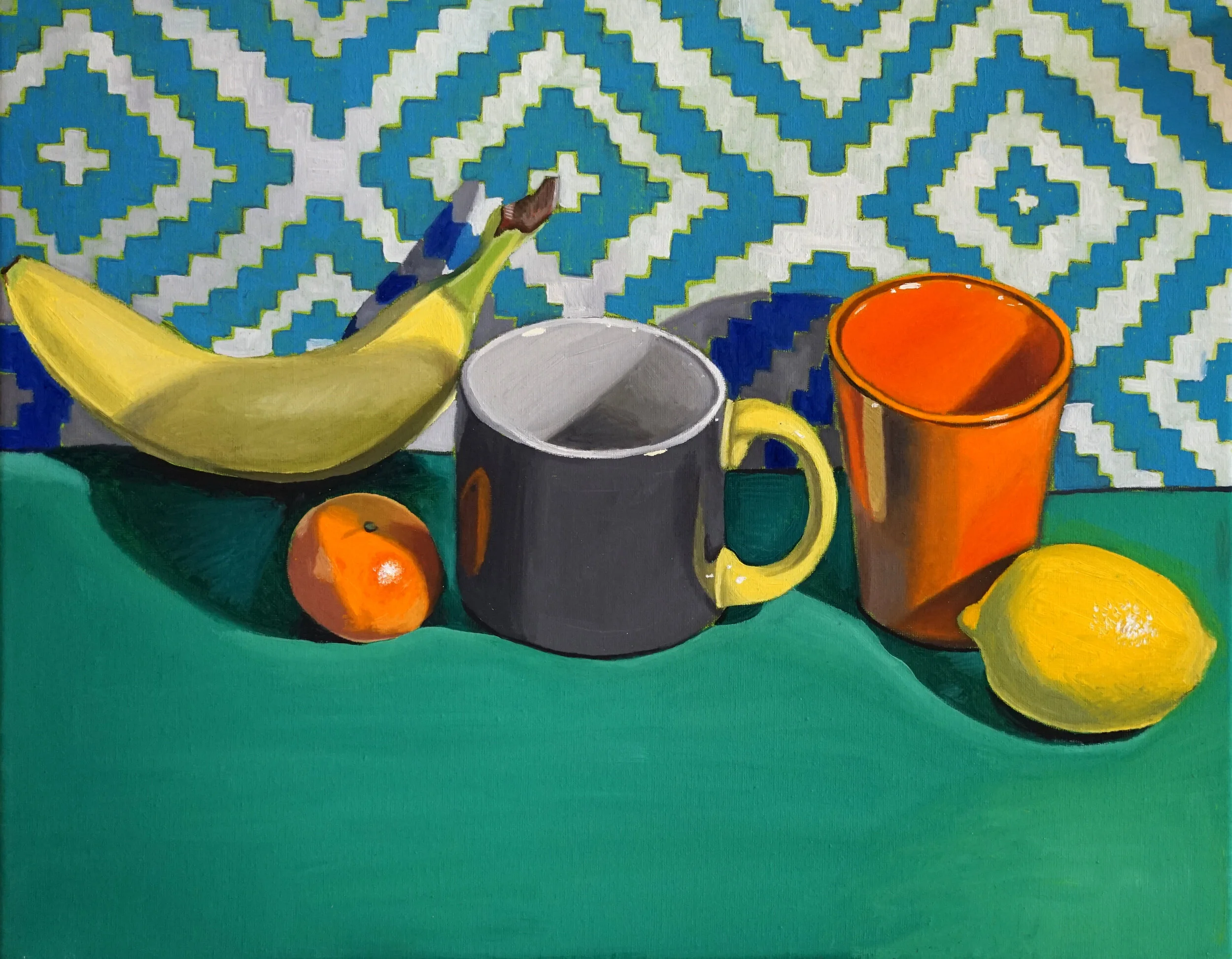   Stark Teal, 2019   Oil on canvas  40 x 50cm 
