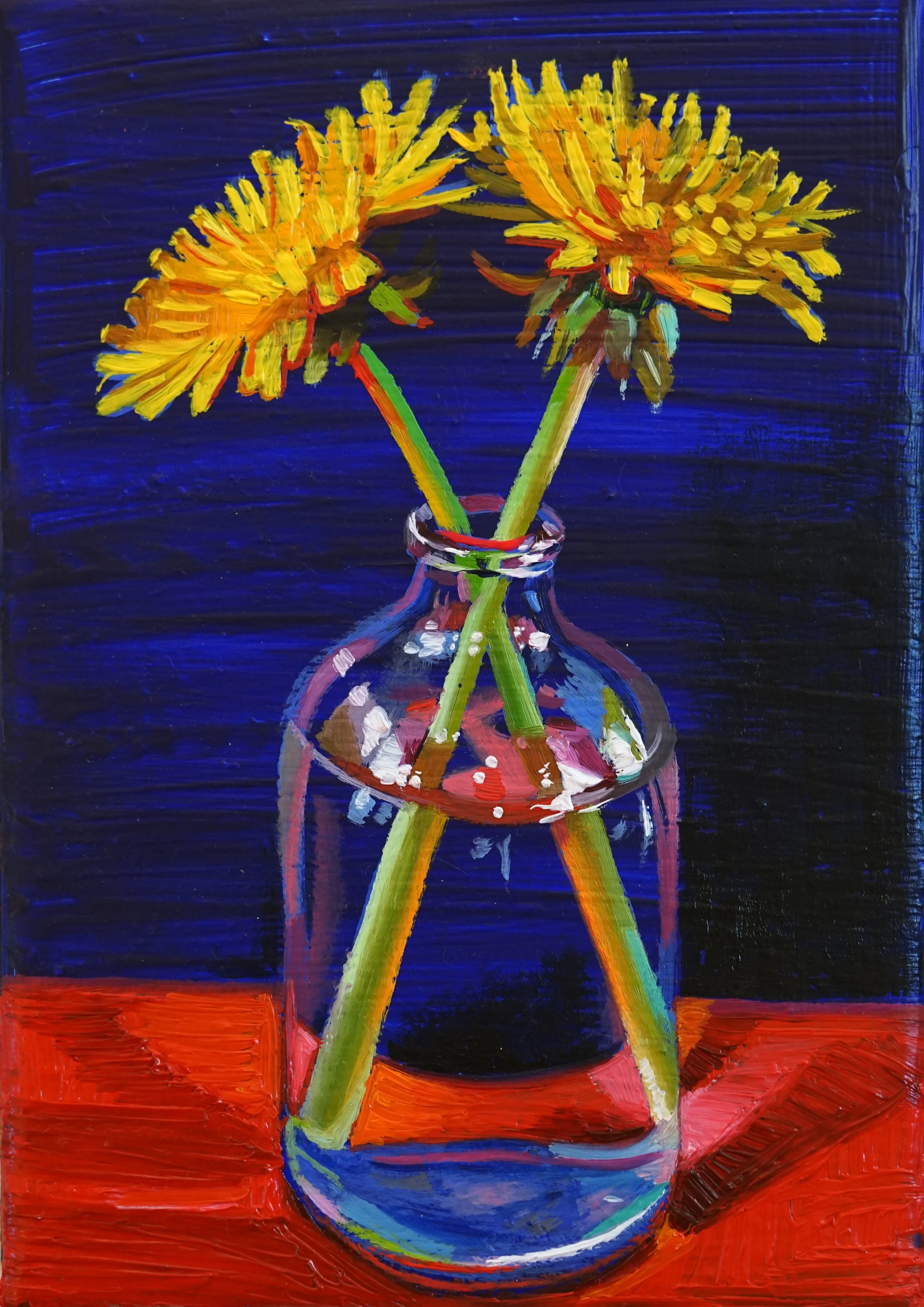   Catswood Dandelions ,  2020   Oil on canvas  12 x 17cm 