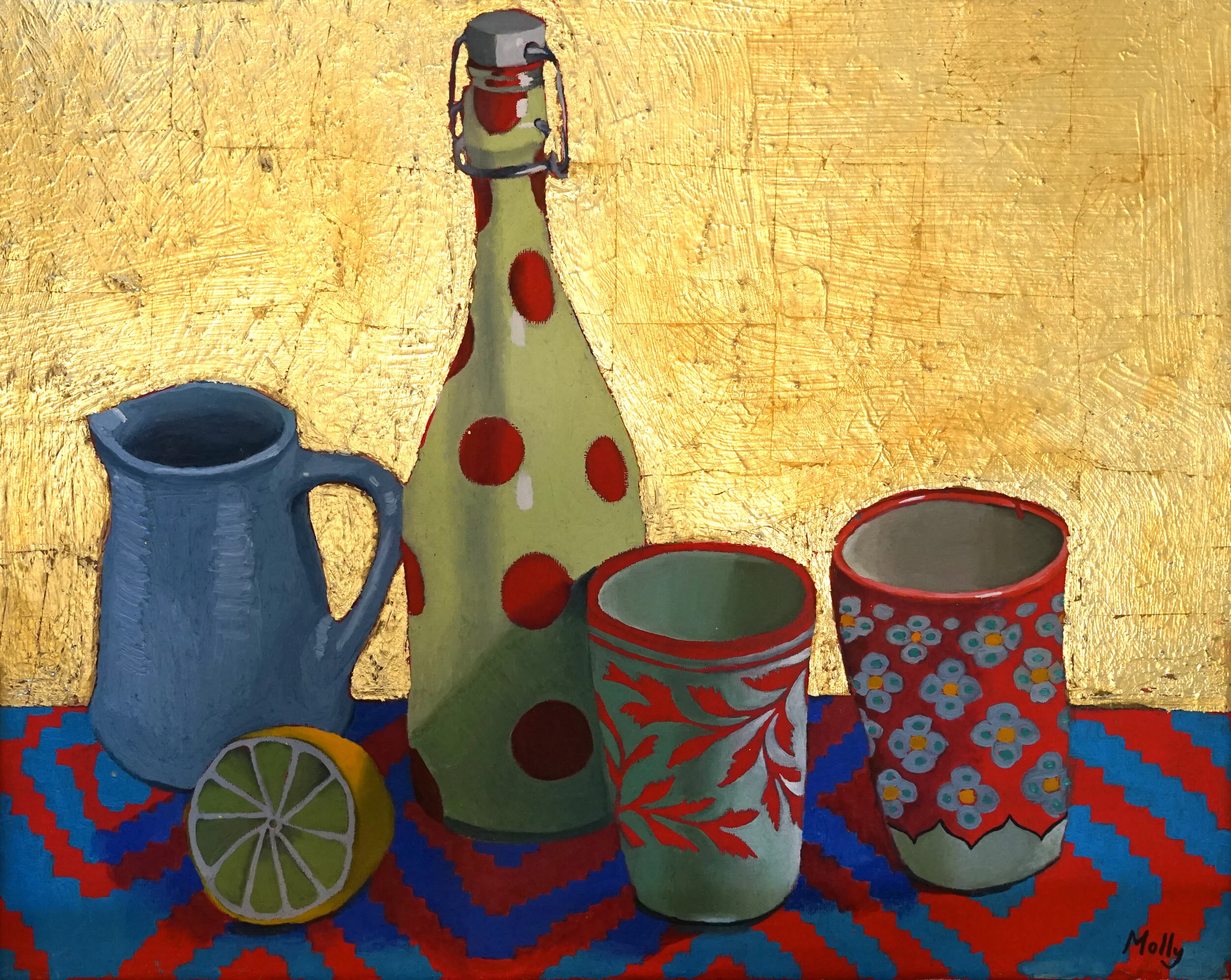   Old and Gold ,  2019   Oil and gold leaf on canvas  40 x 50 cm 