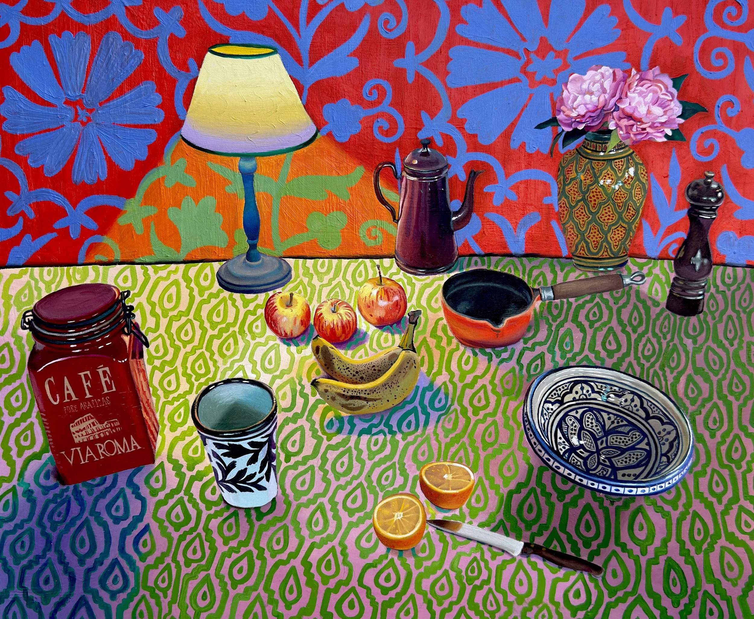 Evening kitchen, 81 x 105 cm, oil on canvas, 2023