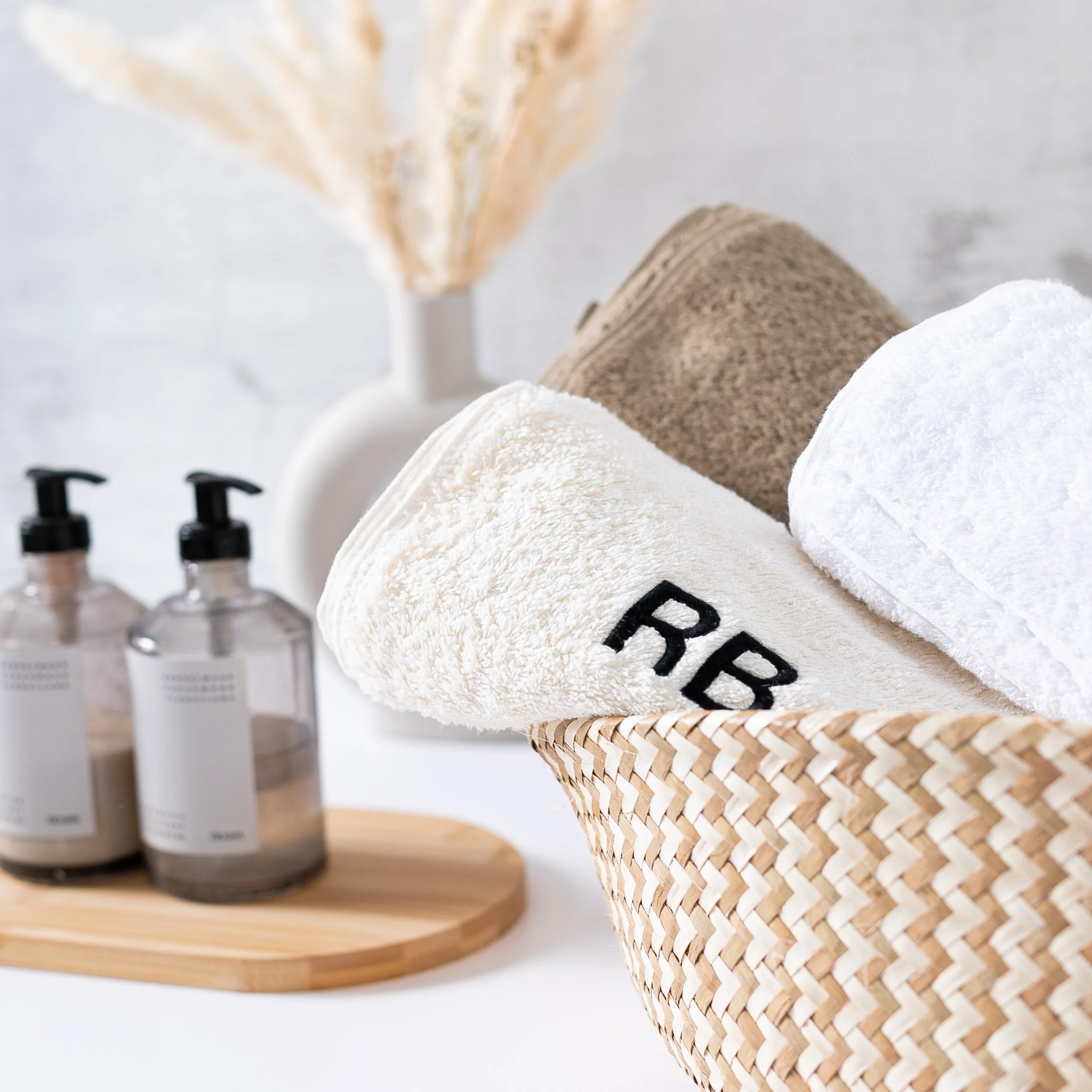 Personalised Cream Bath Towel
