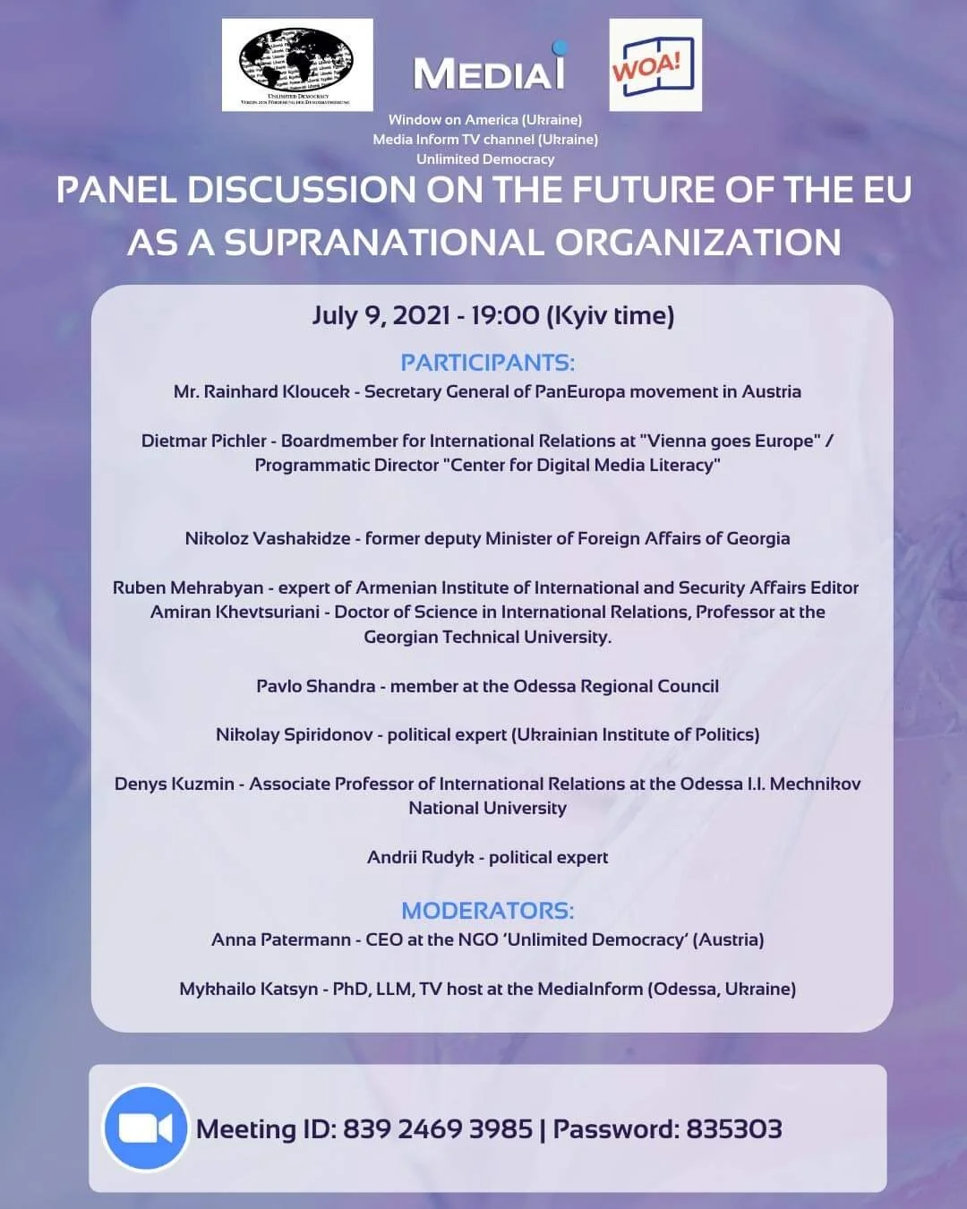 Panel Diskussion on the future of the EU as a supernational organization