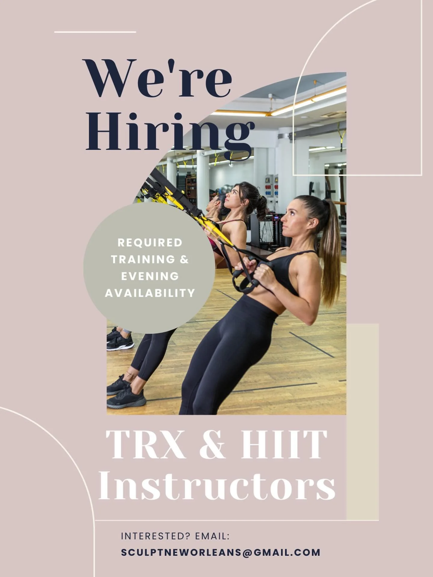 🚨 Instructor Call 🚨
Sculpt is expanding and we&rsquo;re looking for trained TRX and HIIT instructors to join our team.

If you&rsquo;re passionate about coaching, community, and delivering an exceptional class experience, check out the graphic for 
