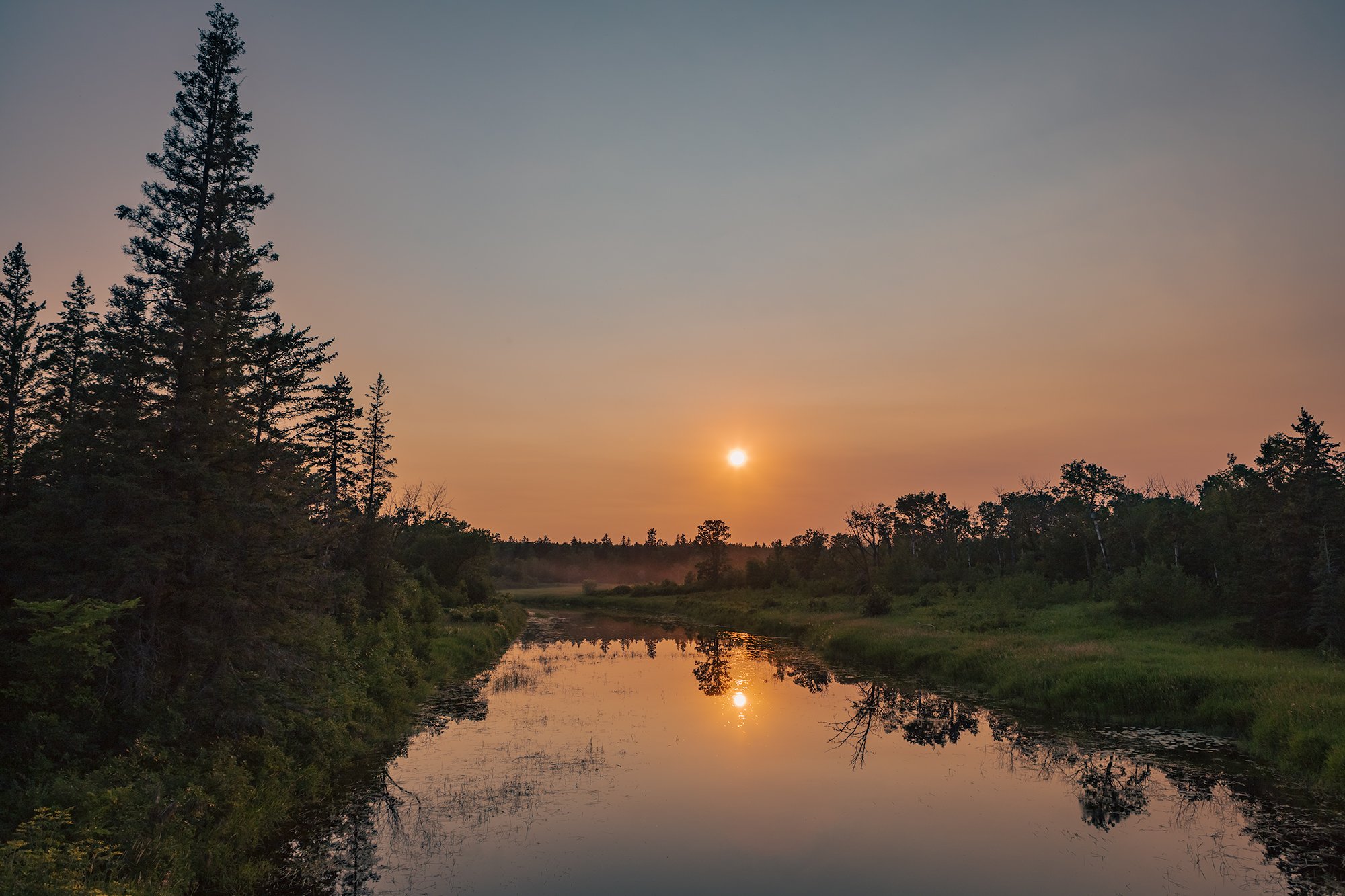 Riverton - A sunset over the Icelandic River outside of Riverton