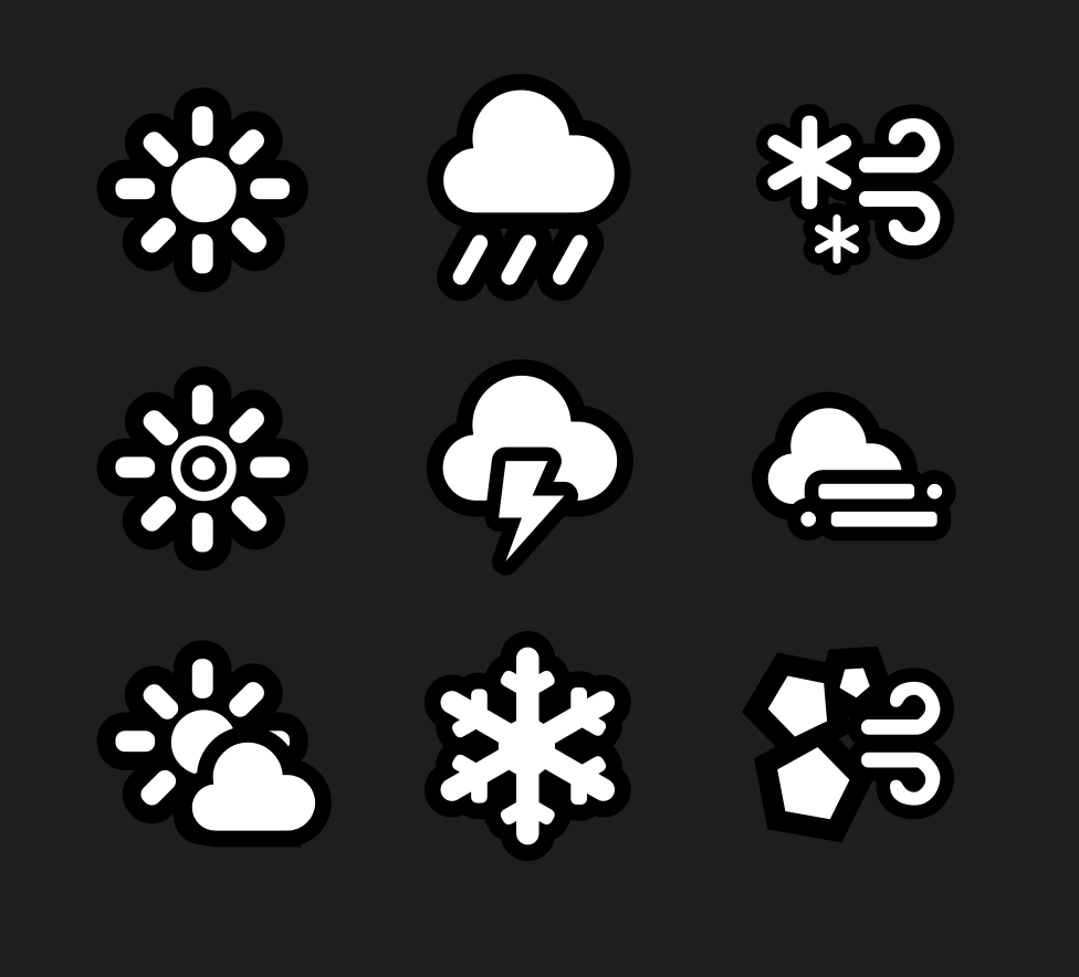 Pokemon Types And Weather Condition Badges Vector Icon Pack Sketch Document Zenify