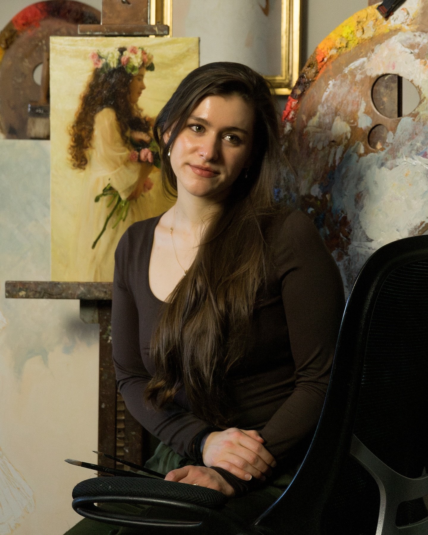 Hi, I thought I would reintroduce myself - it's been a while since I posted a picture of myself! My name is Caroline, I'm a 26 year old painter. I've spent the last seven years pursuing an education and career in classical, realistic oil painting aft