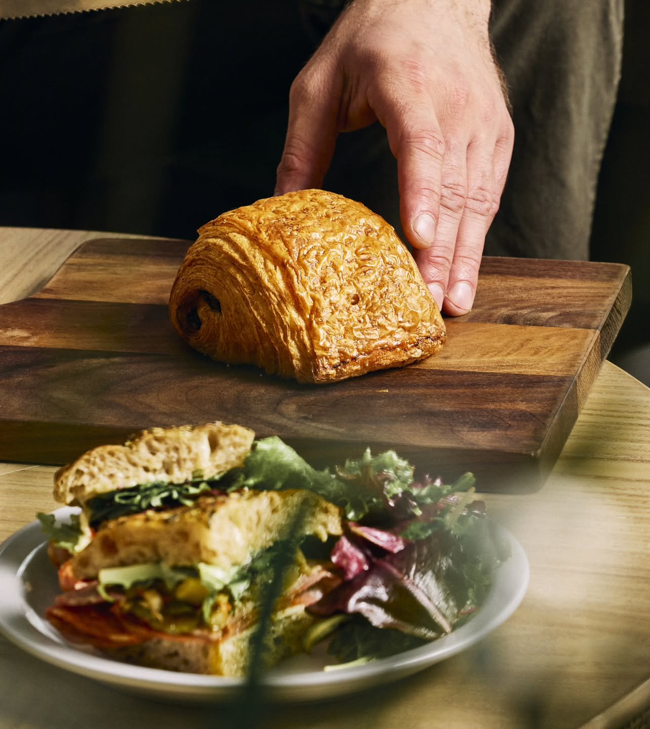 Cold outside, warm in here.
If you're thinking about braving the weather, the ovens are full, the coffee&rsquo;s hot, and the case is loaded. Today&rsquo;s the day&mdash;we&rsquo;ll be closed tomorrow with snow on the way.
Come in while you can. Stay