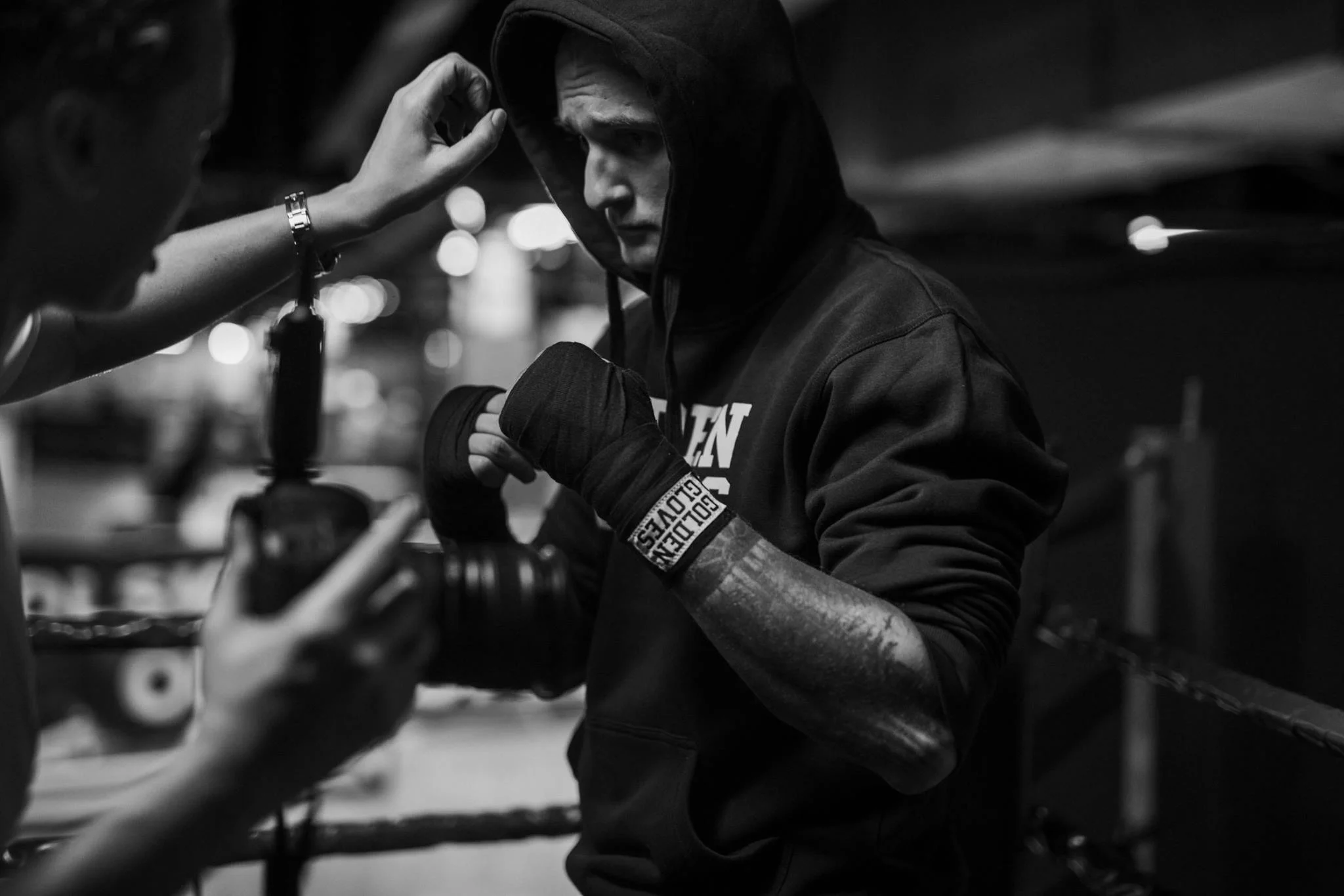 Shooting for Golden Gloves boxing brand