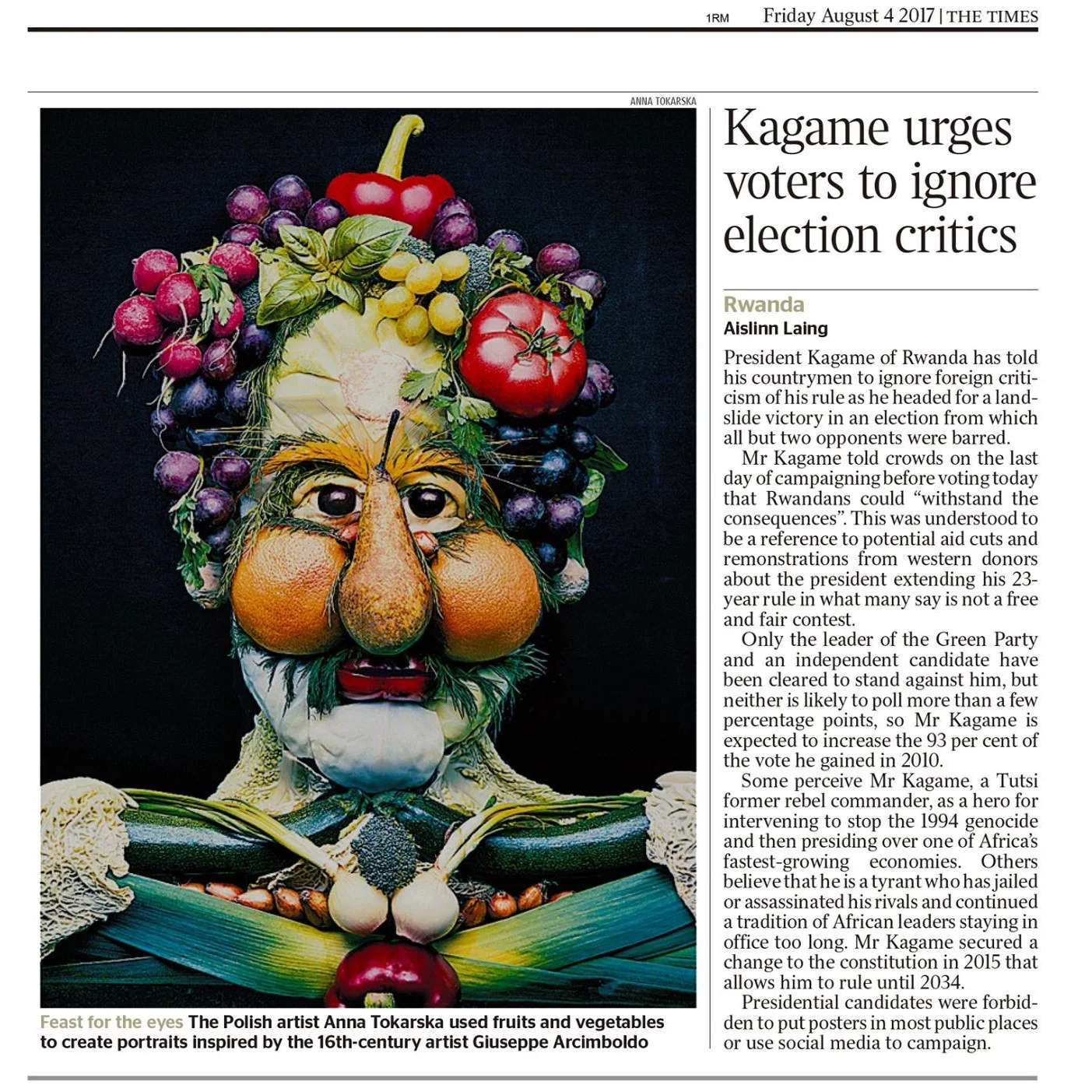 Arcimboldiana no#1, published this morning in the The TIMES London