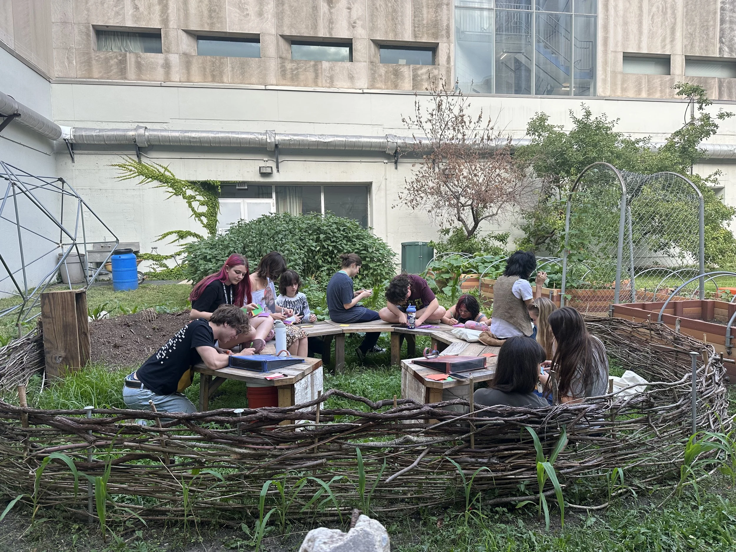  Students utilizing the garden space. July 2025 