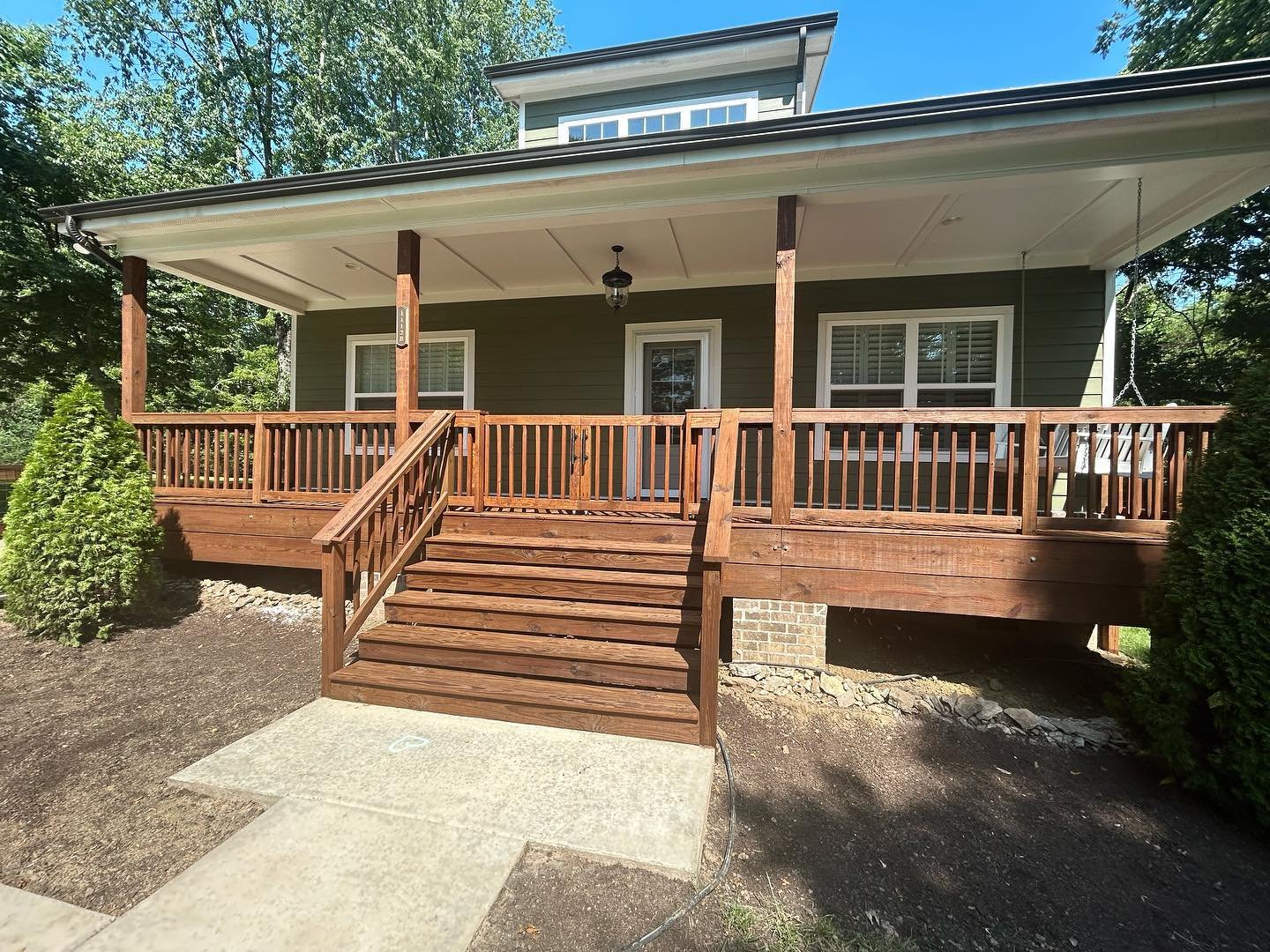 Finished up staining two decks and a fence today using @stainandsealexperts &ldquo;Chestnut&rdquo;