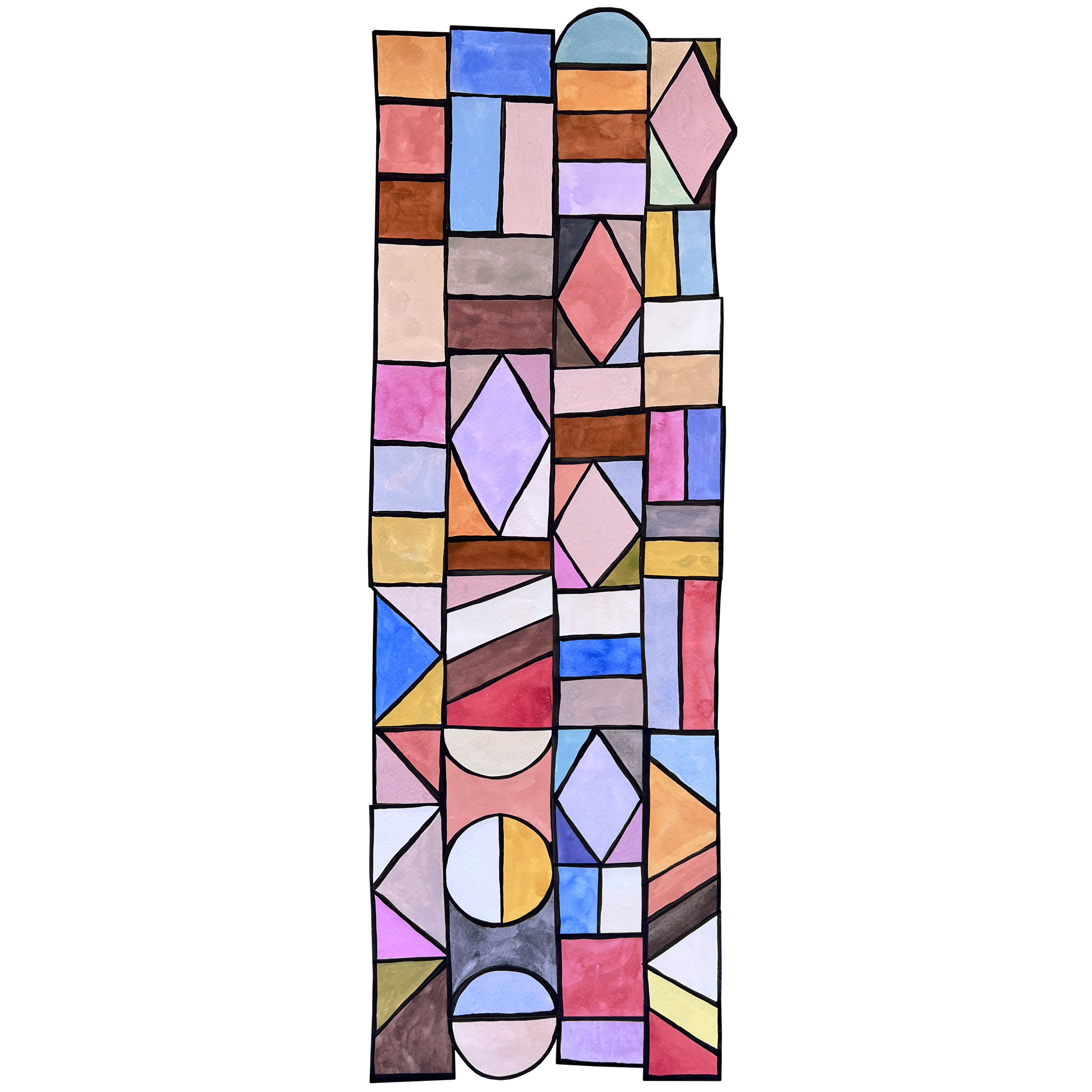 'Long Stained Glass' - collage on paper - SOLD