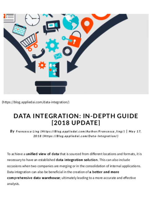   Data Integration: An In-Depth Guide [2018 Update]  