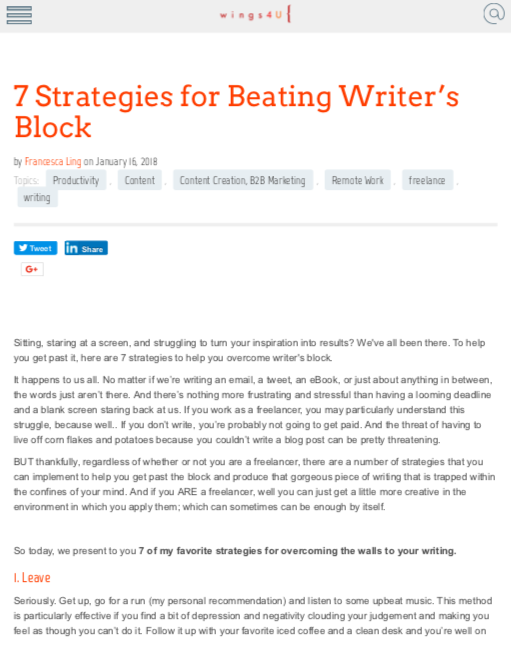   7 Strategies for Beating Writer’s Block  