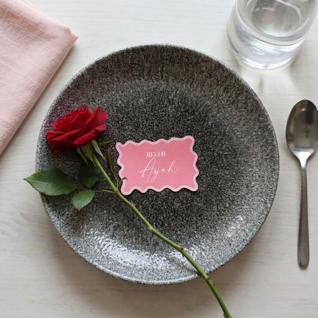 Personalised Wave Pattern Place Cards