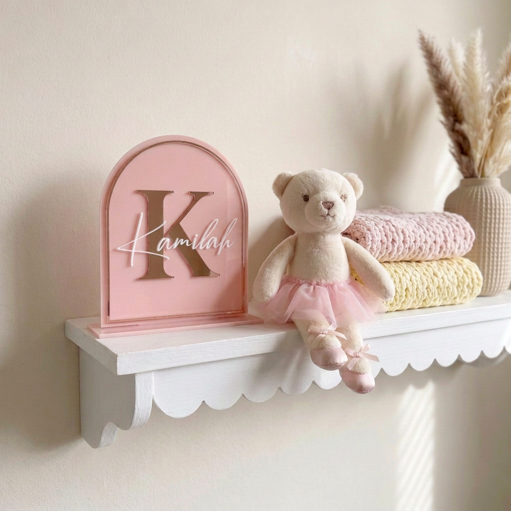 Personalised Three-Tone Acrylic Nursery Name Stand