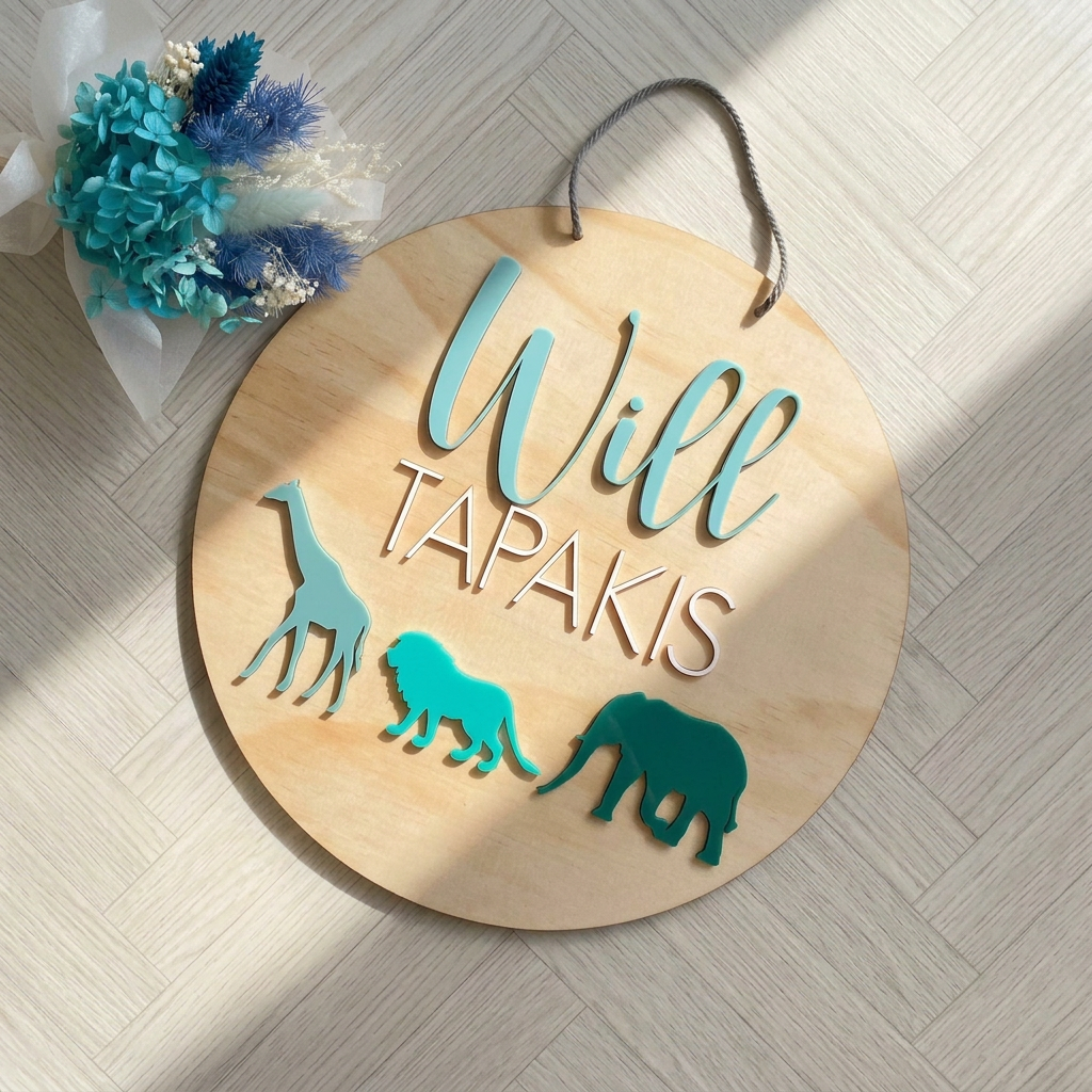 Personalised Zoo Animal Nursery Plaque