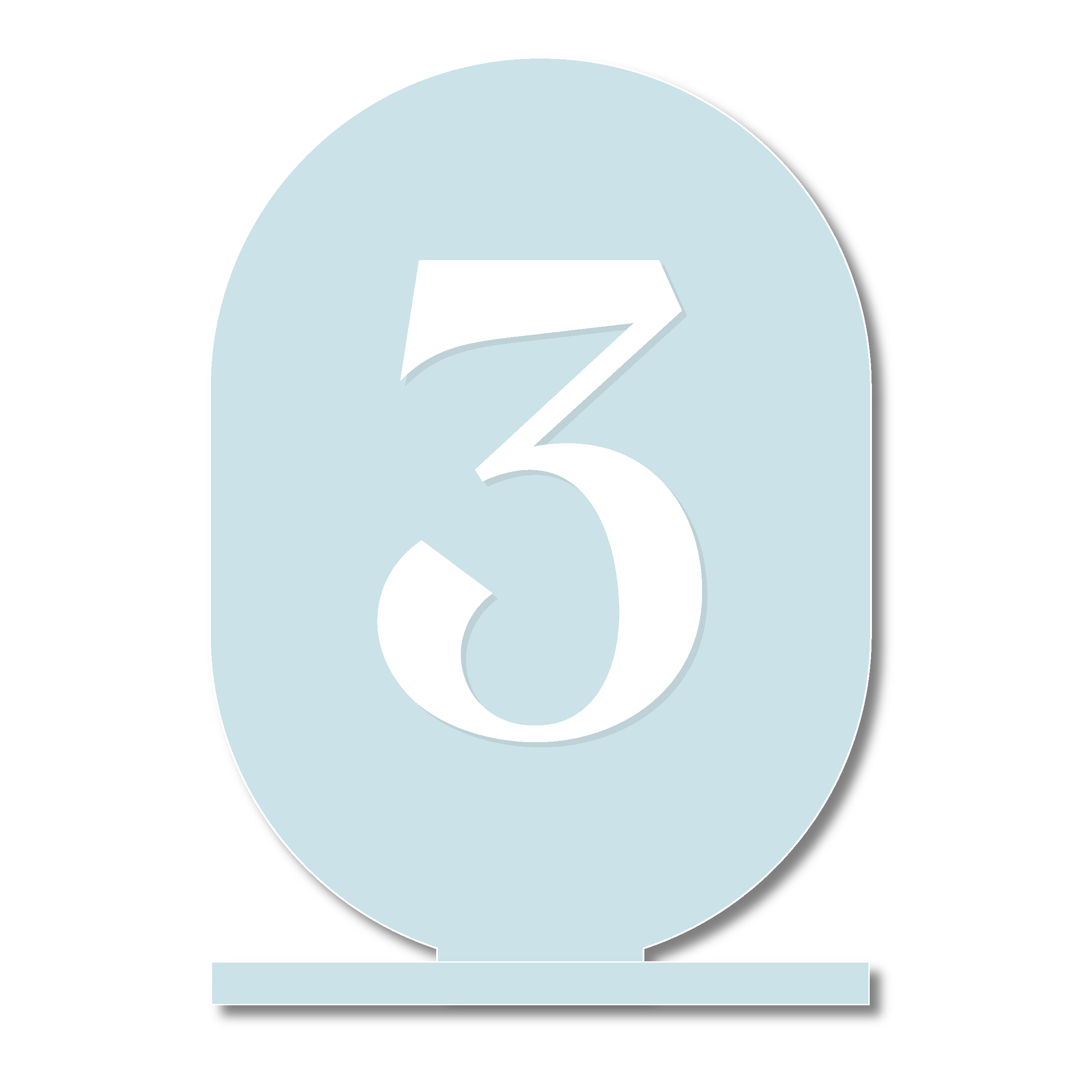 Oval Two-Tone Acrylic Table Number