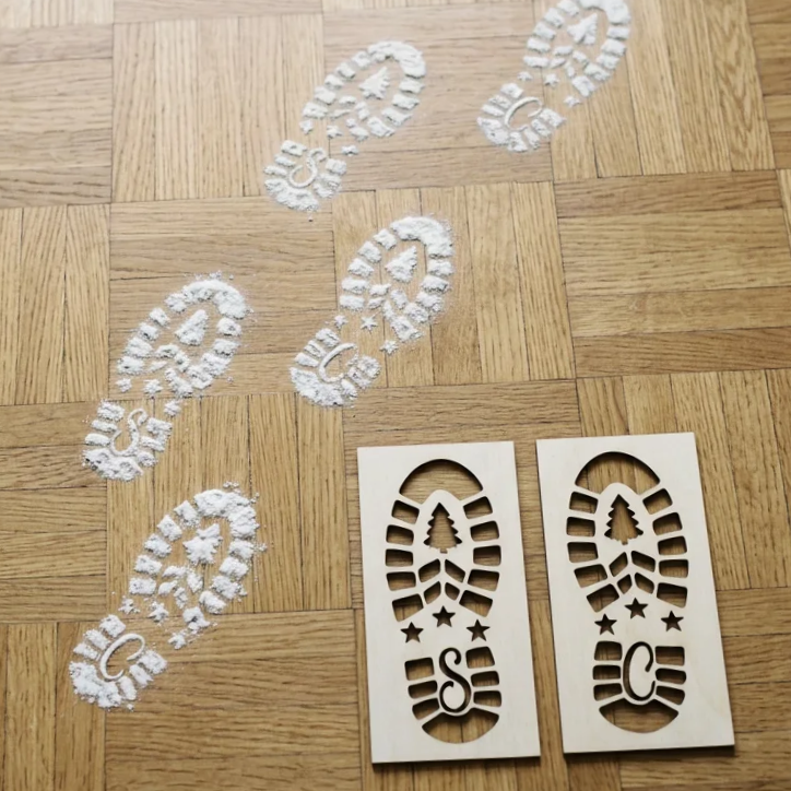 Reusable Santa Footprint Stencil Set